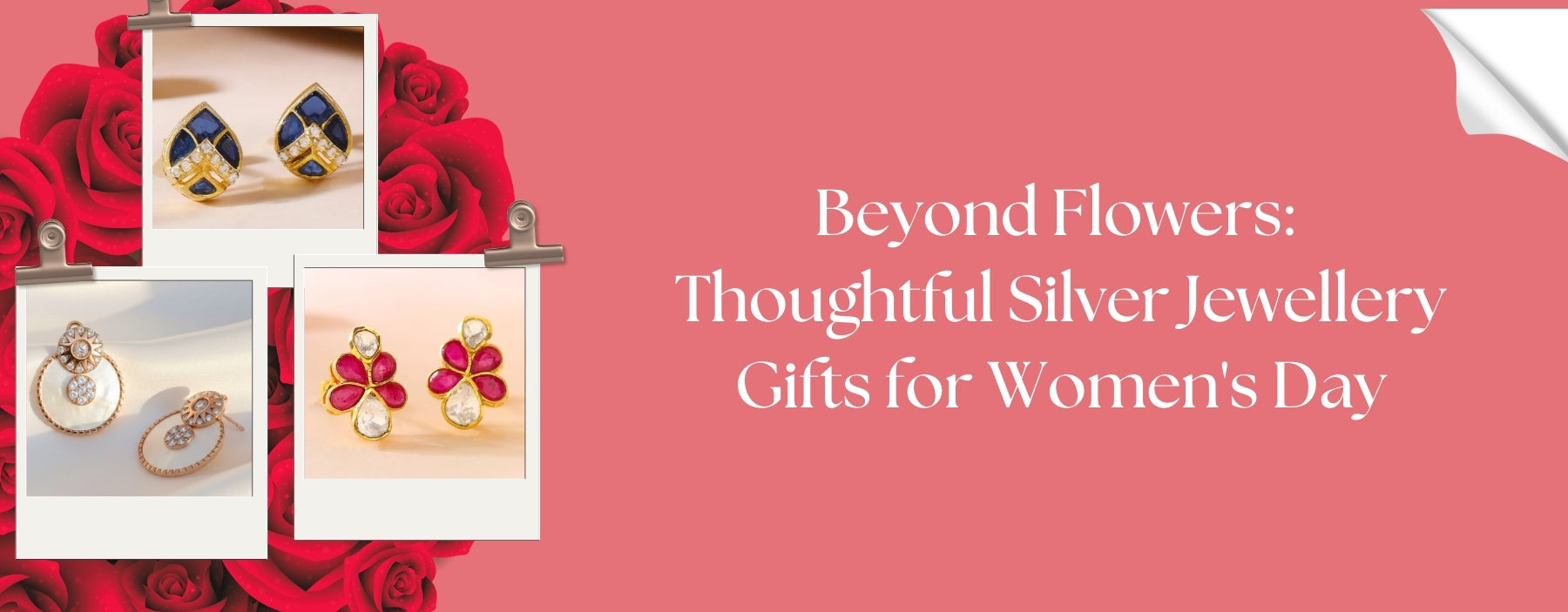 Thoughtful silver jewellery gifts for Women’s Day including elegant rings, bracelets and necklaces displayed beautifully.