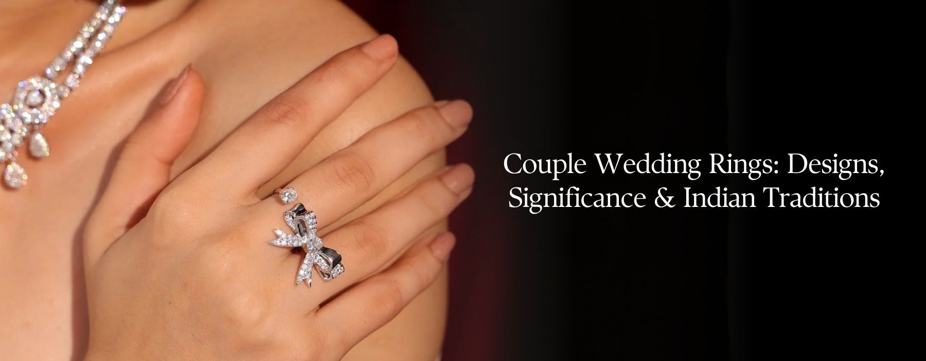 Elegant couple wedding rings symbolizing love, commitment and Indian traditions.