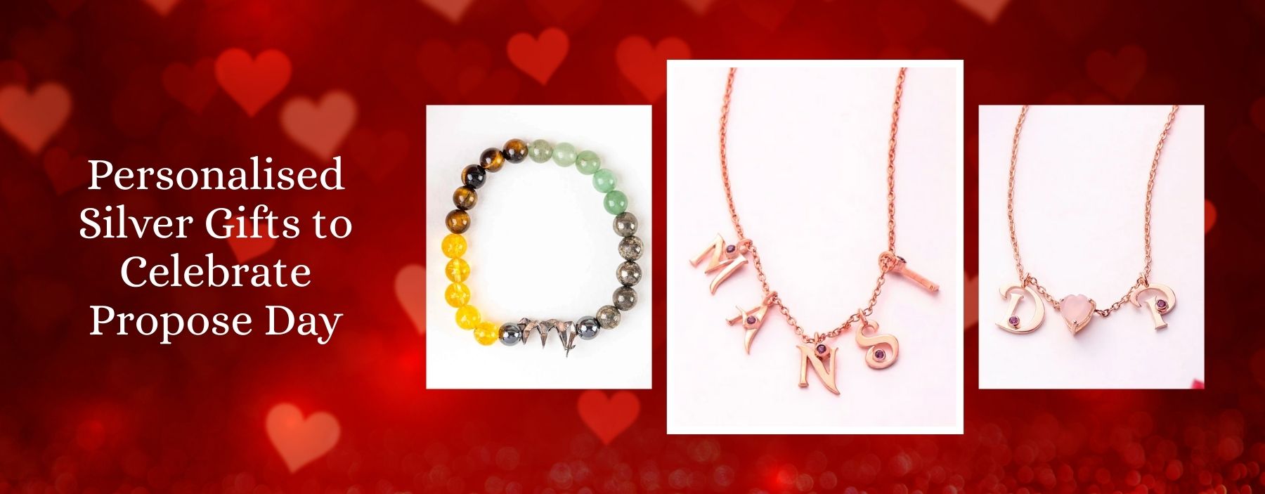 Personalised silver jewellery gift designed for Propose Day celebrations and romantic proposals.