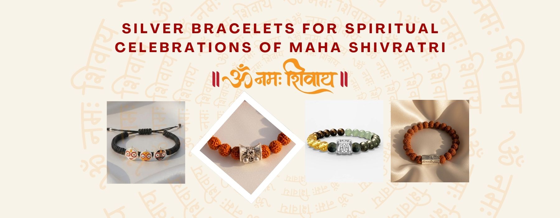 Silver bracelets symbolising devotion and purity for Maha Shivratri spiritual celebrations.