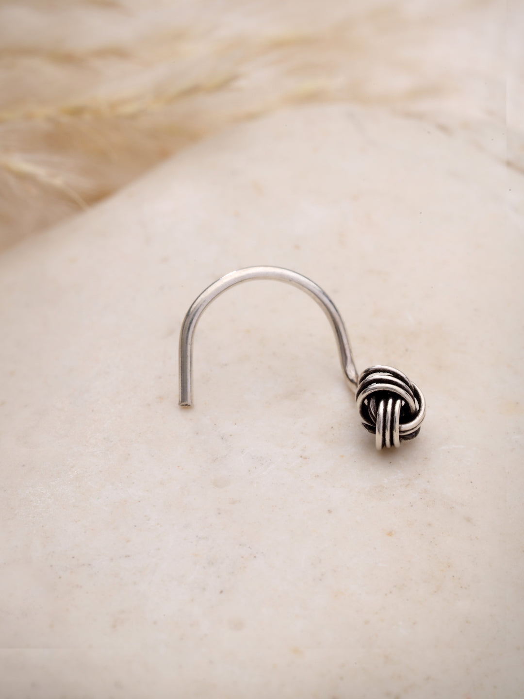 925 Sterling Silver Handcrafted Love Knot Nose Pin