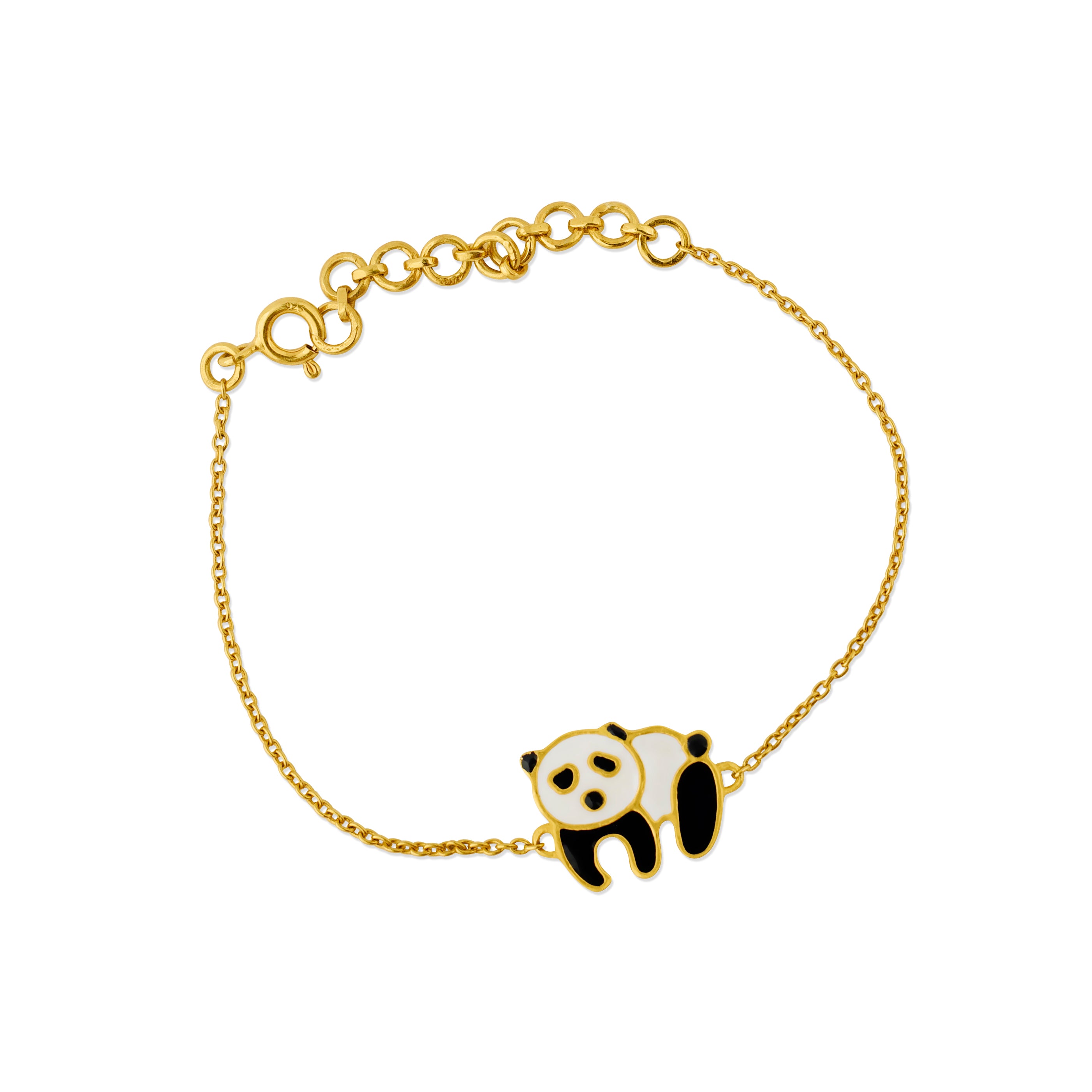Panda Silver Bracelet 24K Gold Plated - Kicky & Perky