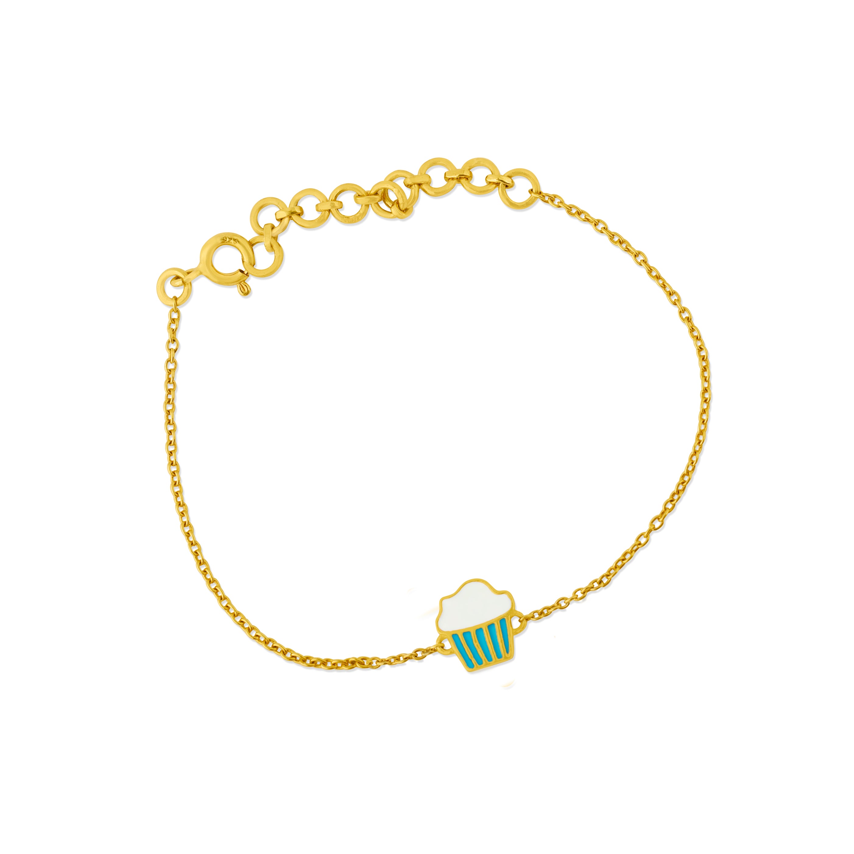 Kids Silver Cupcake Bracelet - Kicky & Perky