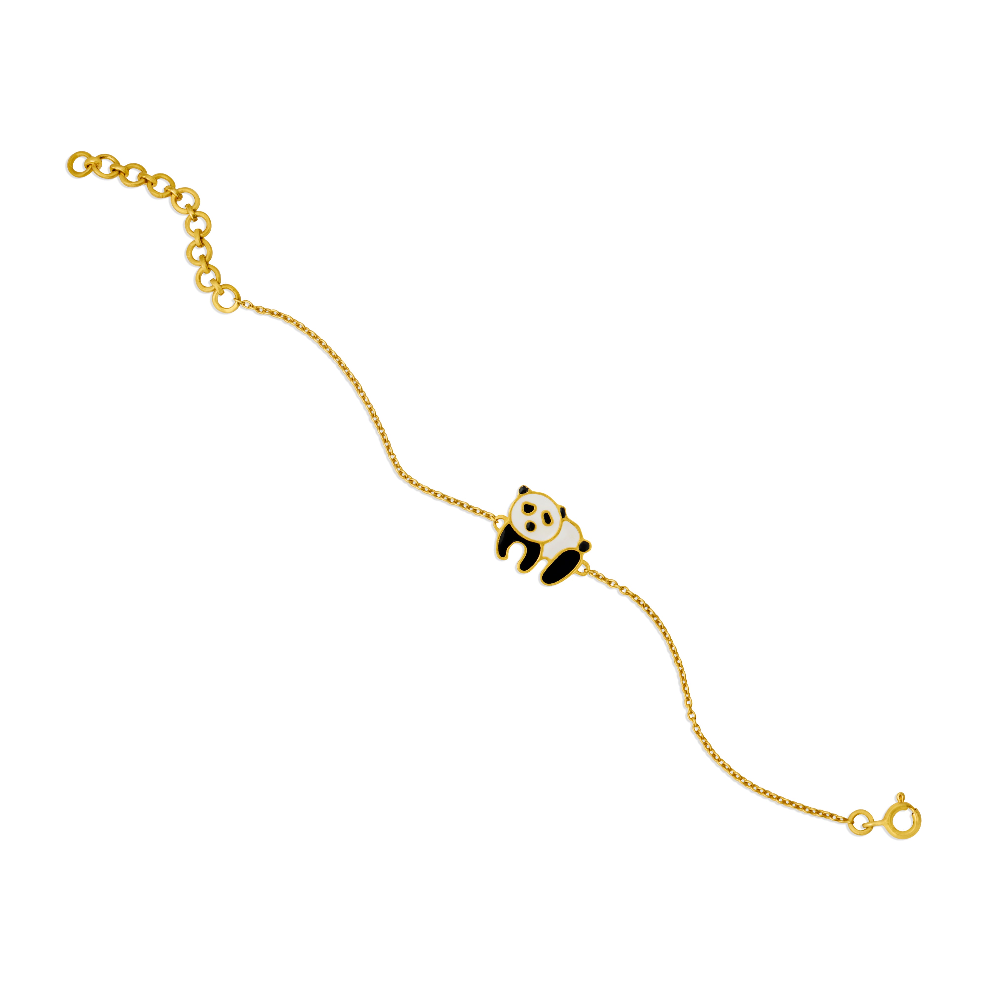 Panda Silver Bracelet 24K Gold Plated - Kicky & Perky