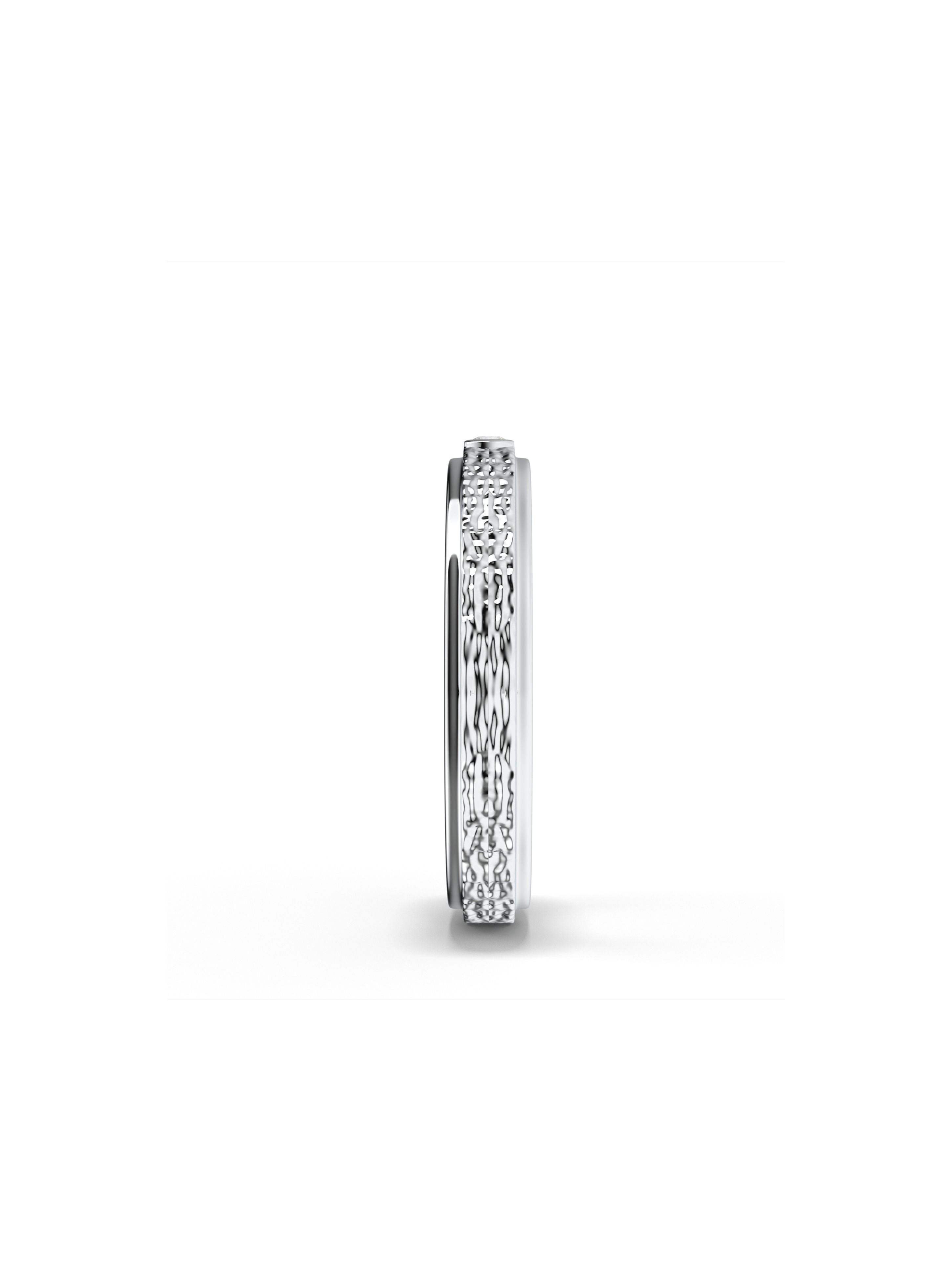 Moissanite Textured Silver 925 Sterling Silver Spinner Ring For Men