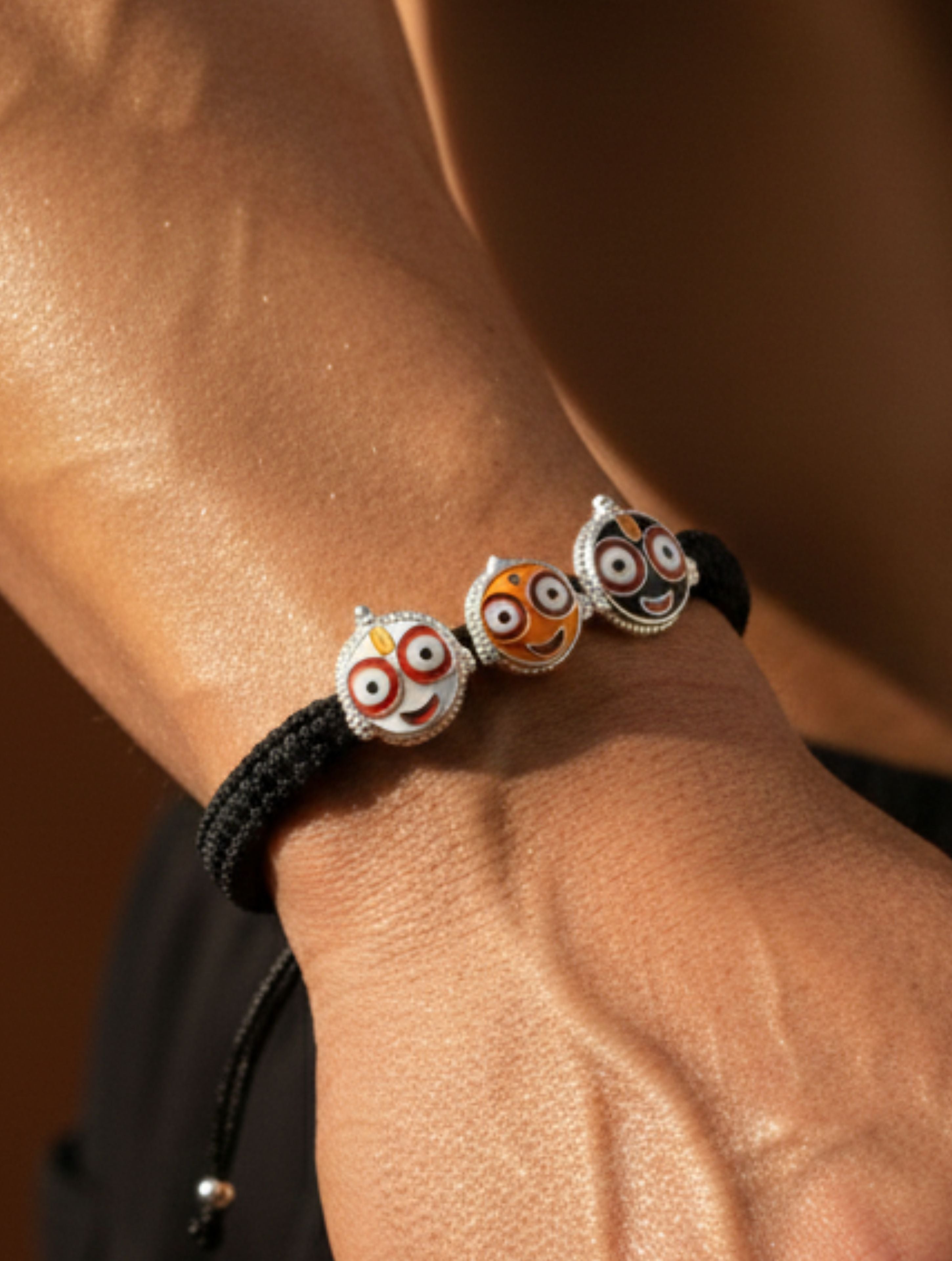 Silver Jagannathji Trio Bracelet