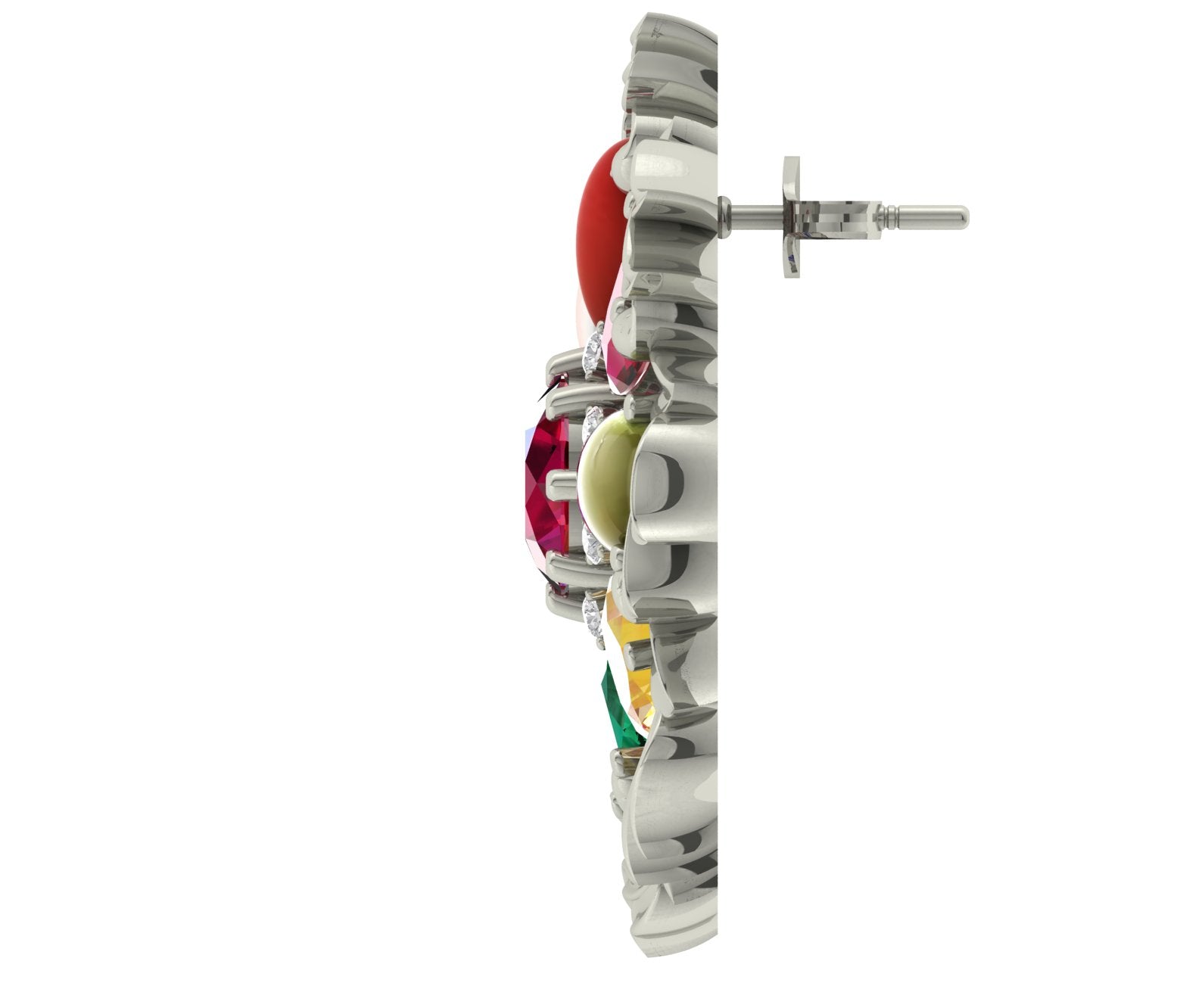 Moissanite Navratna Filigree - Aadhira 925 Sterling Silver Earrings For Women