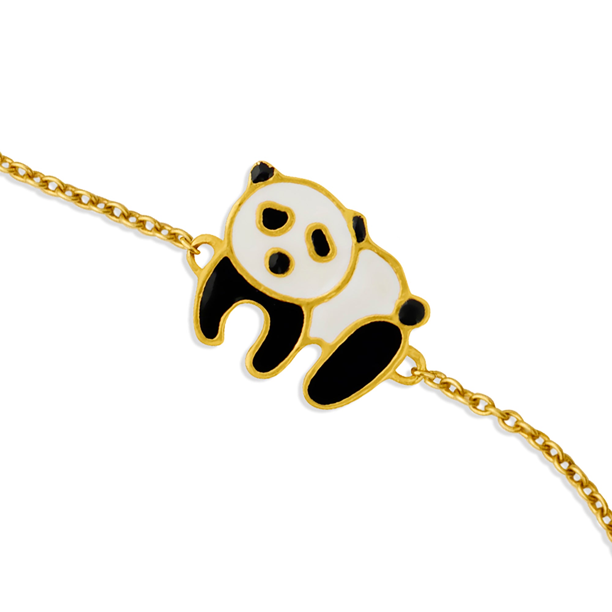 Panda Silver Bracelet 24K Gold Plated - Kicky & Perky