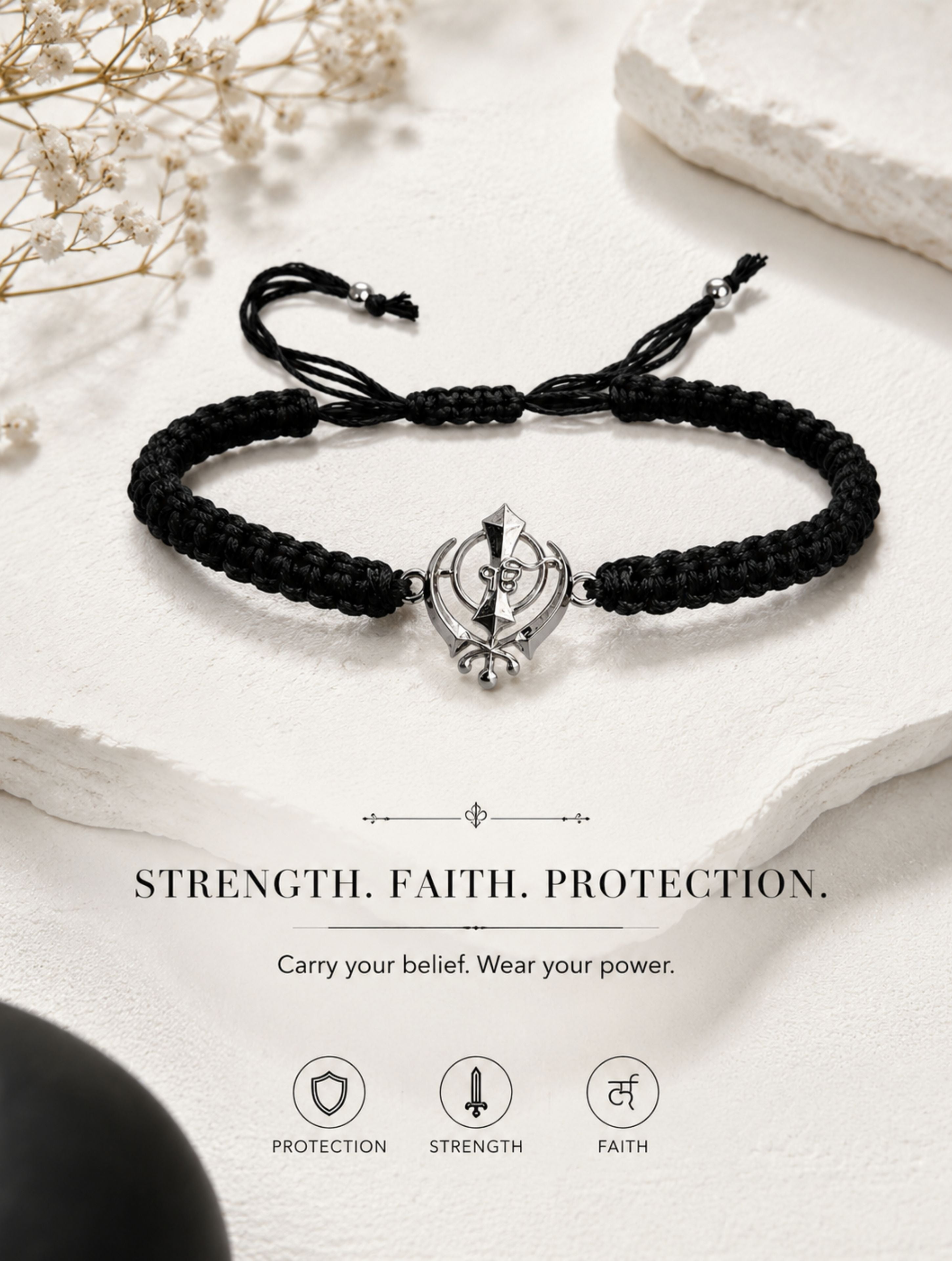 Ik Onkar Symbol 925 Sterling Silver Bracelet