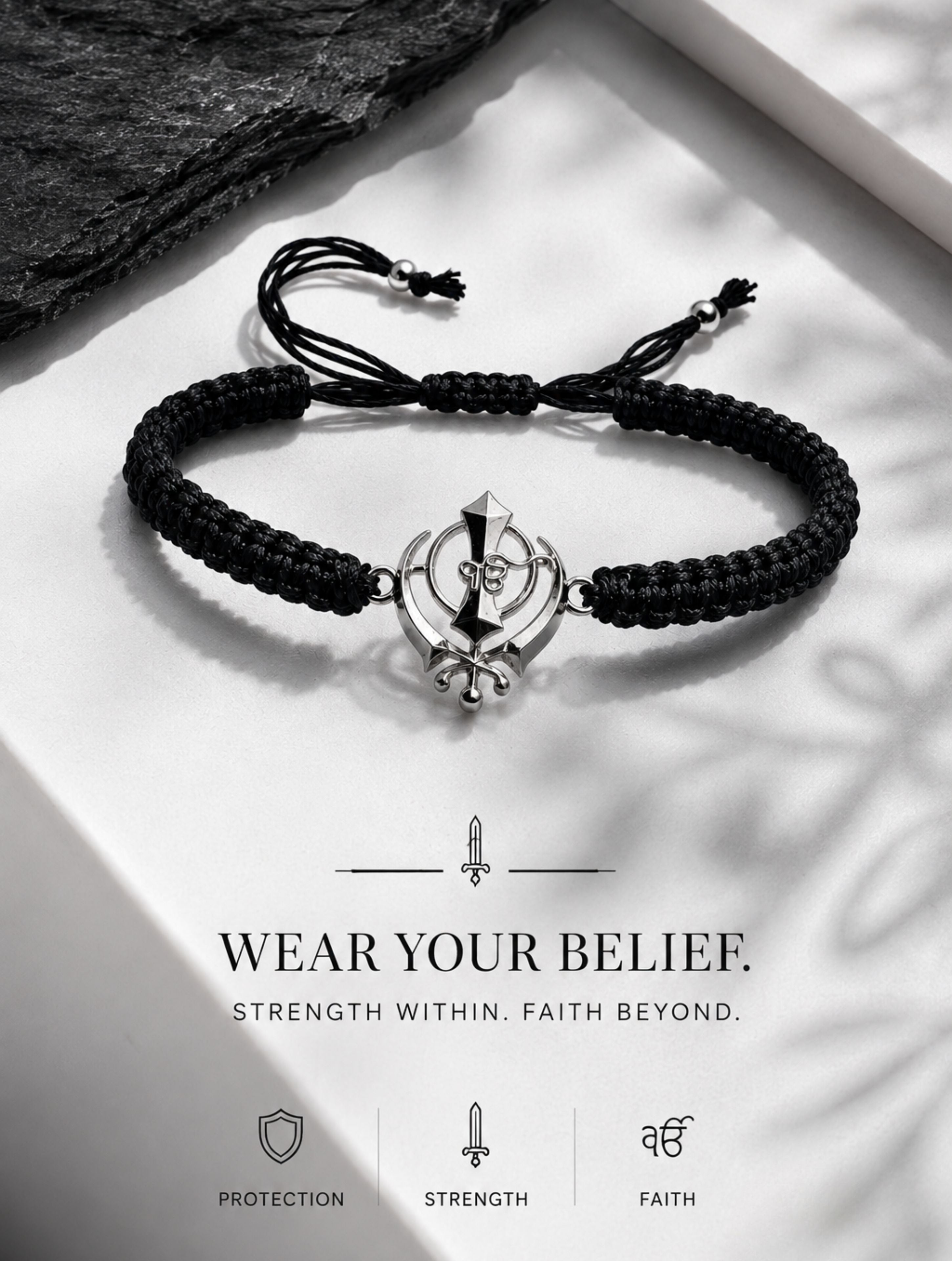 Ik Onkar Symbol 925 Sterling Silver Bracelet