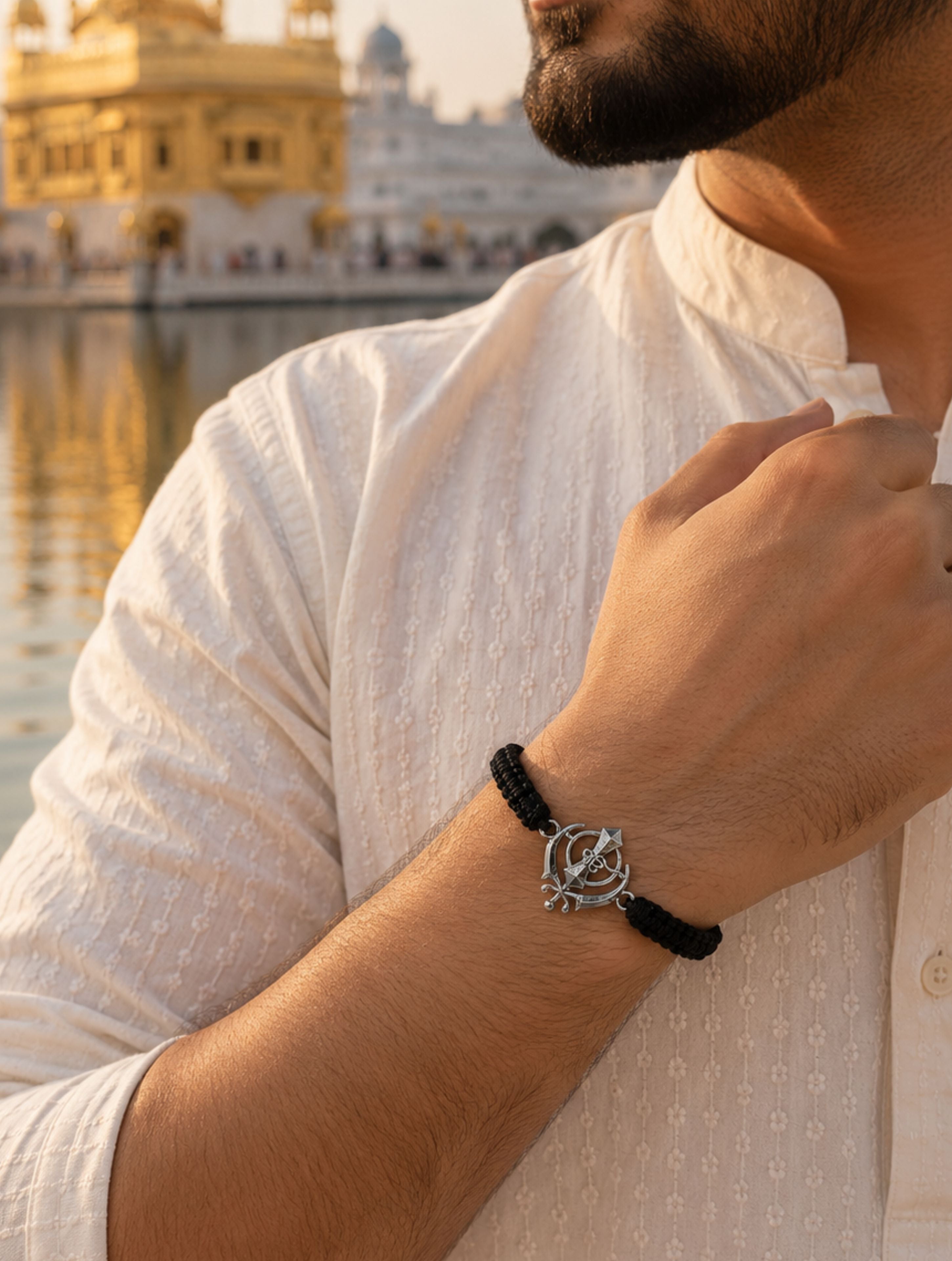 Ik Onkar Symbol 925 Sterling Silver Bracelet