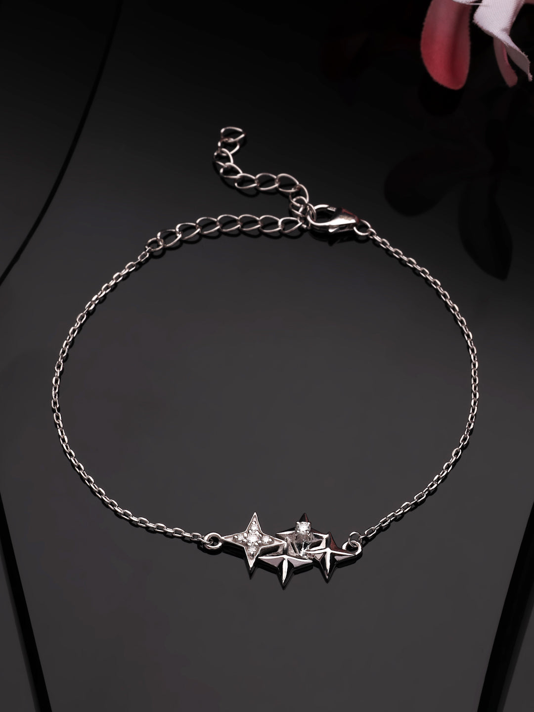 Celestial Trinity Moissanite Bracelet in 925 Sterling Silver