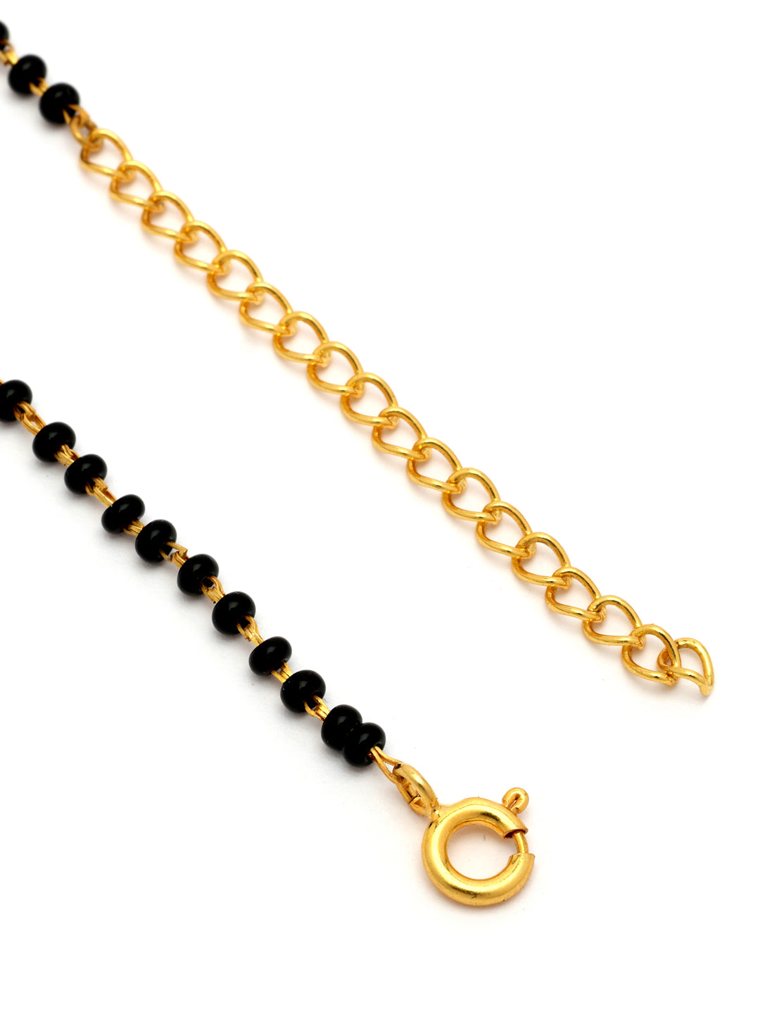 Gold-Plated Royal Blue Floral Moissanite Mangalsutra in 925 Sterling Silver