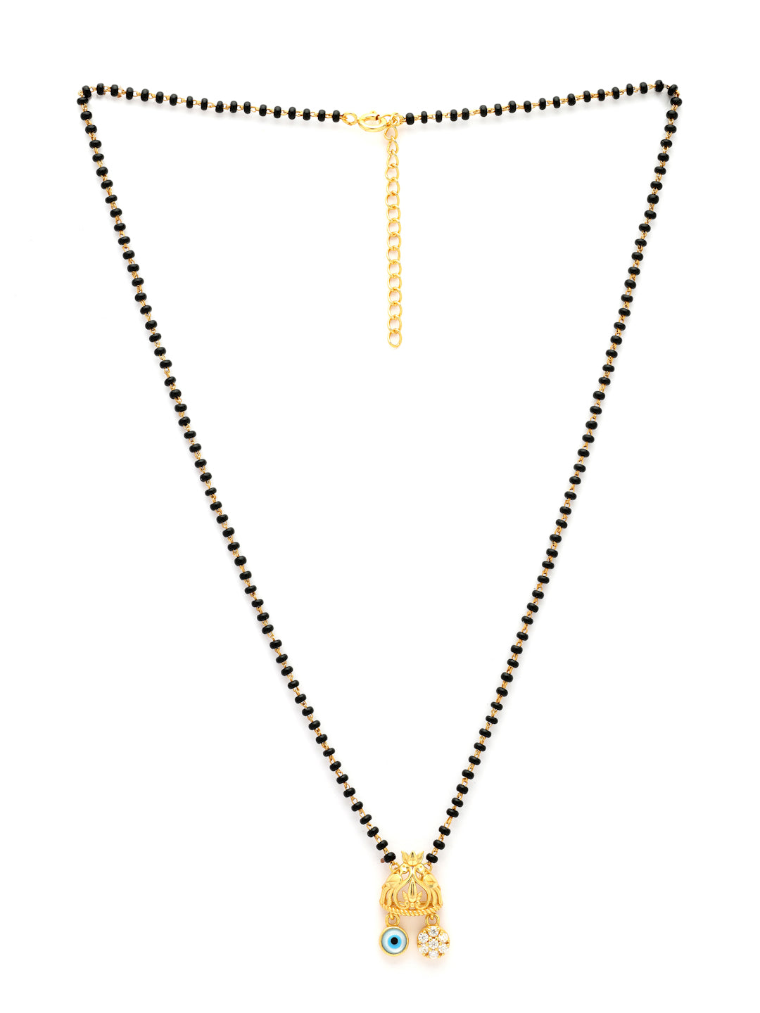 Gold-Plated Love Birds Evil Eye & Moissanite Mangalsutra in 925 Sterling Silver