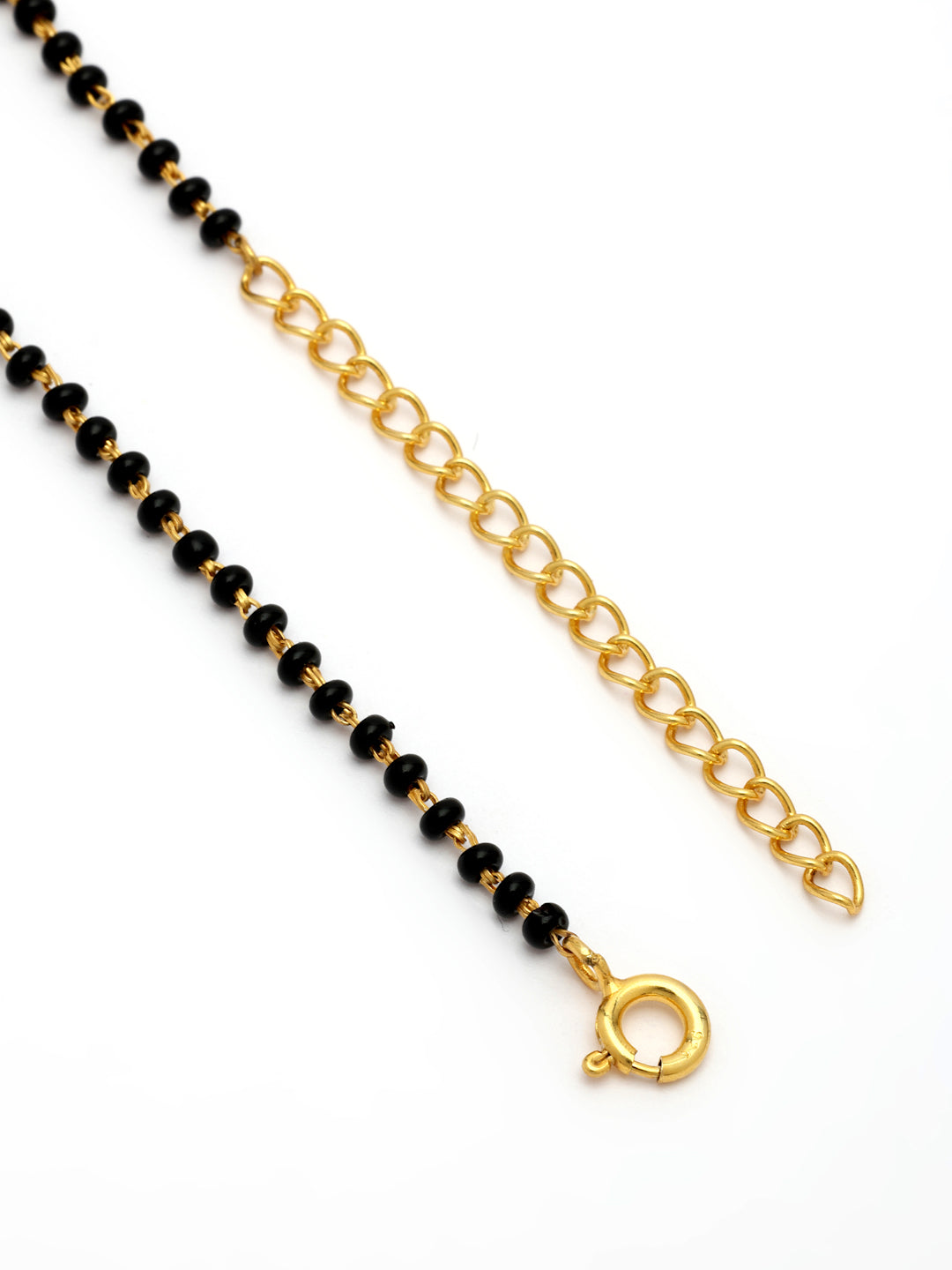 Gold-Plated Red Enamel & Moissanite Mangalsutra in 925 Sterling Silver