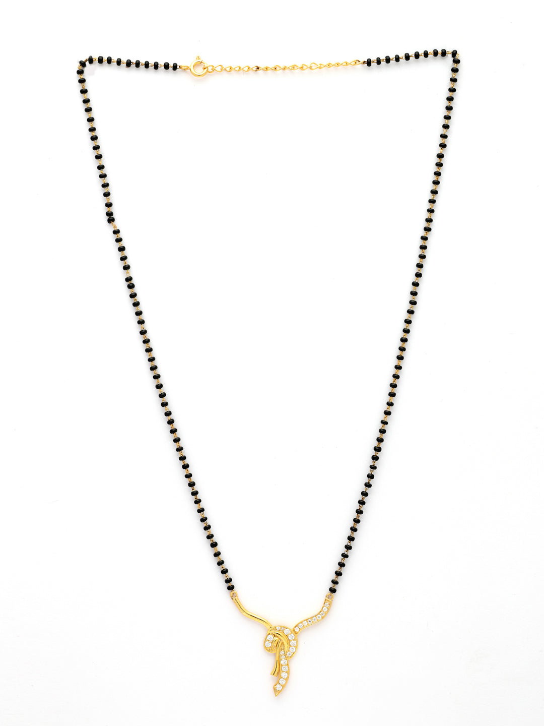 Gold-Plated Moissanite Knot Design Mangalsutra in 925 Sterling Silver