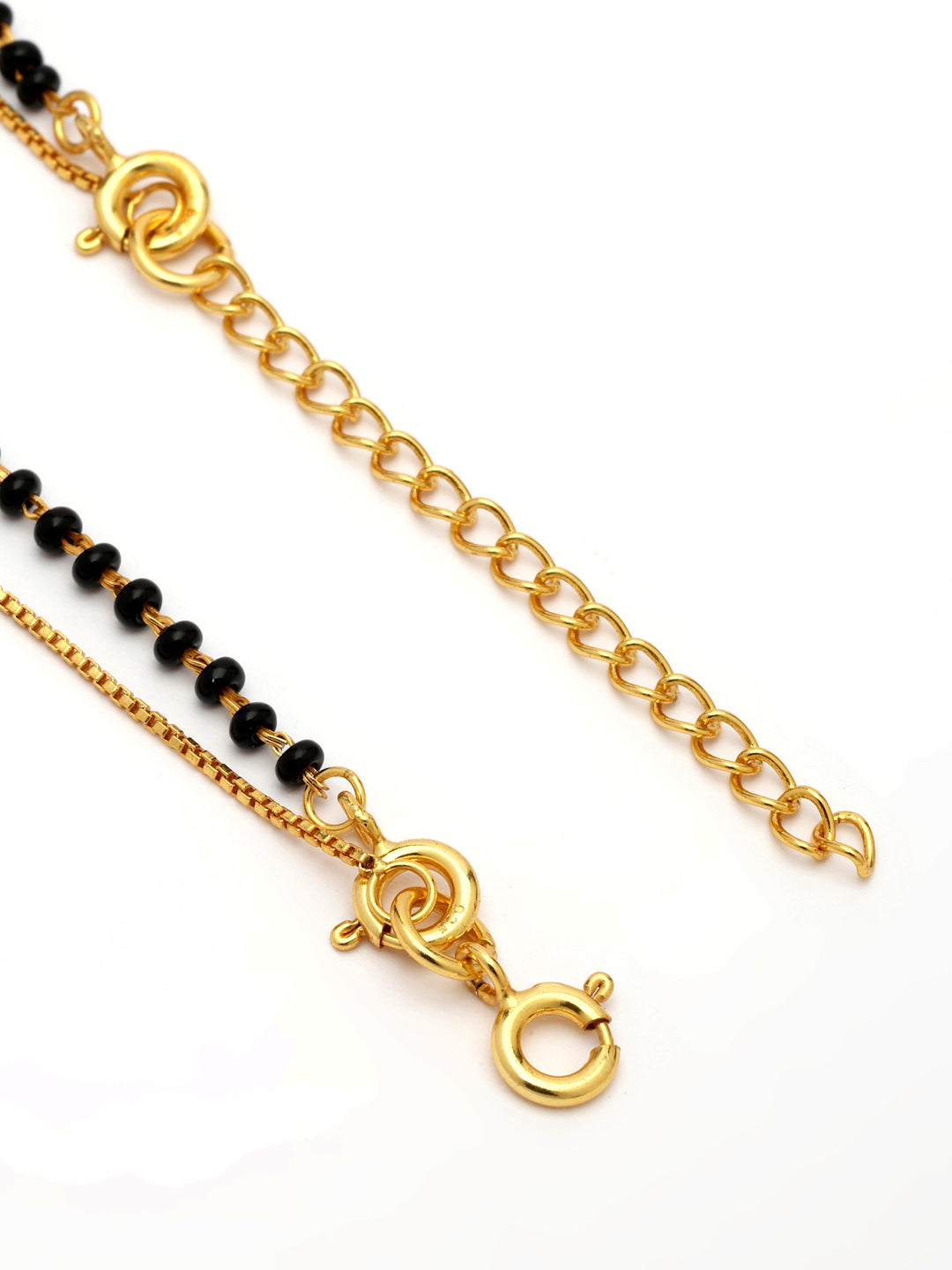 Gold-Plated Blue Floral & Heart Moissanite Mangalsutra in 925 Sterling Silver