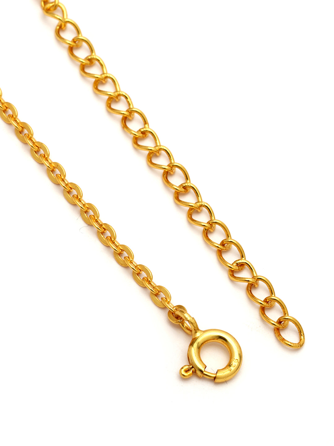 Gold-Plated Pink Floral Moissanite Mangalsutra in 925 Sterling Silver