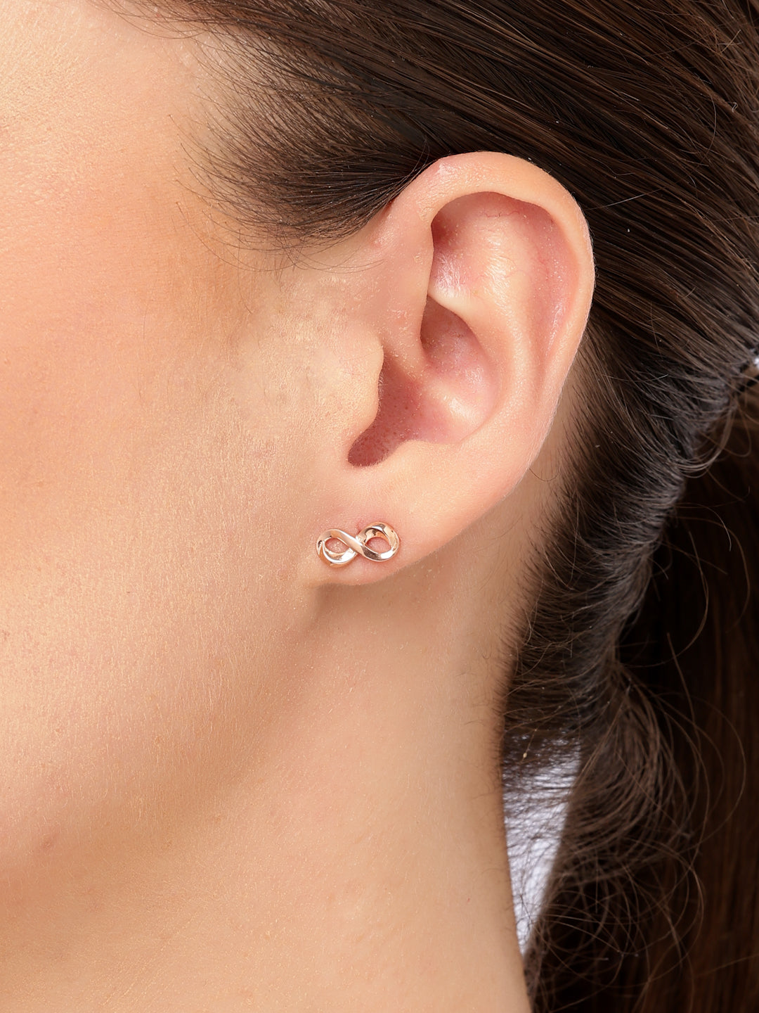 Minimalist Stud Earrings in 925 Sterling Silver with Rose Gold Plating
