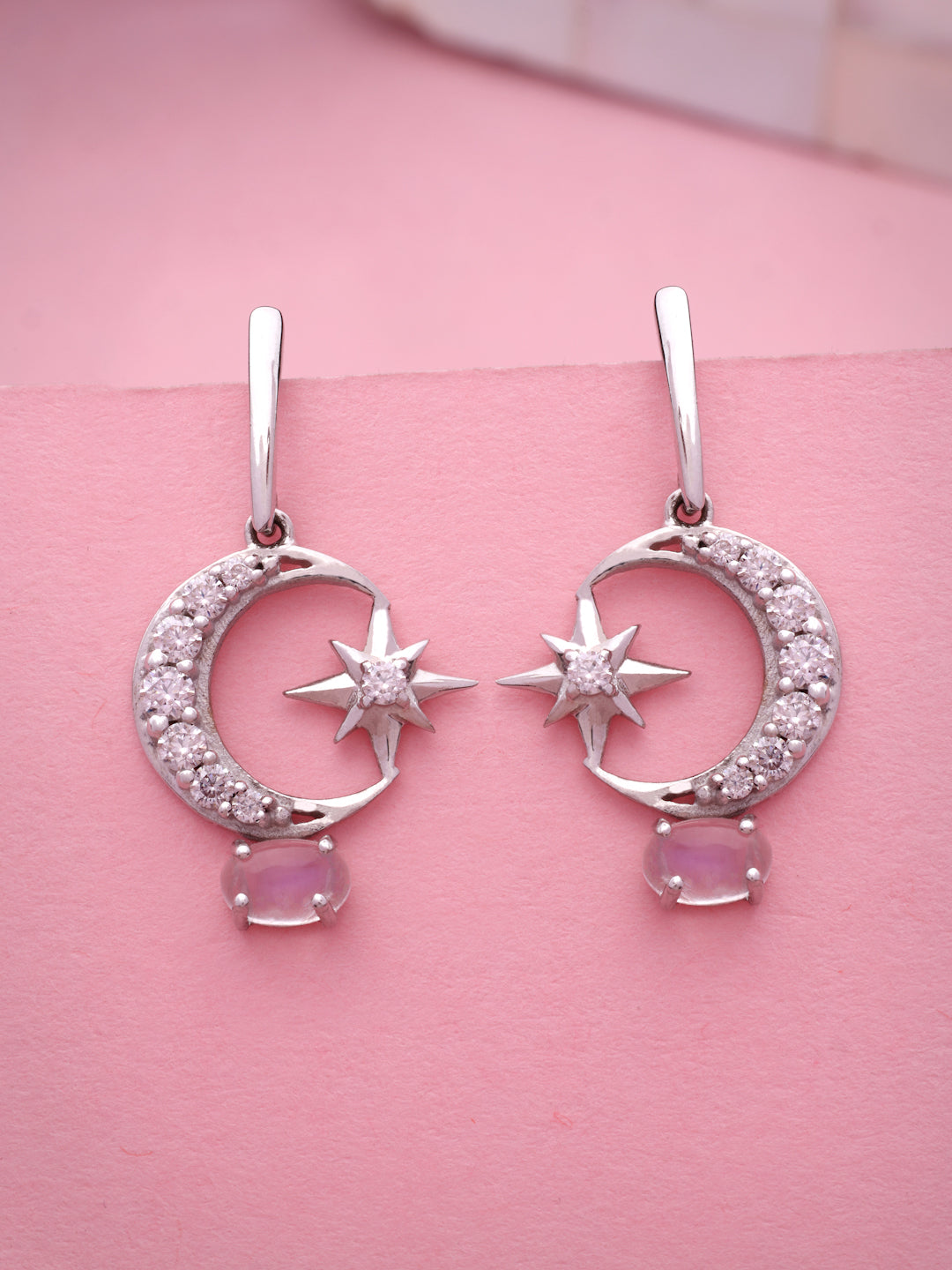 Lunar Eclipse Moonstone Earring
