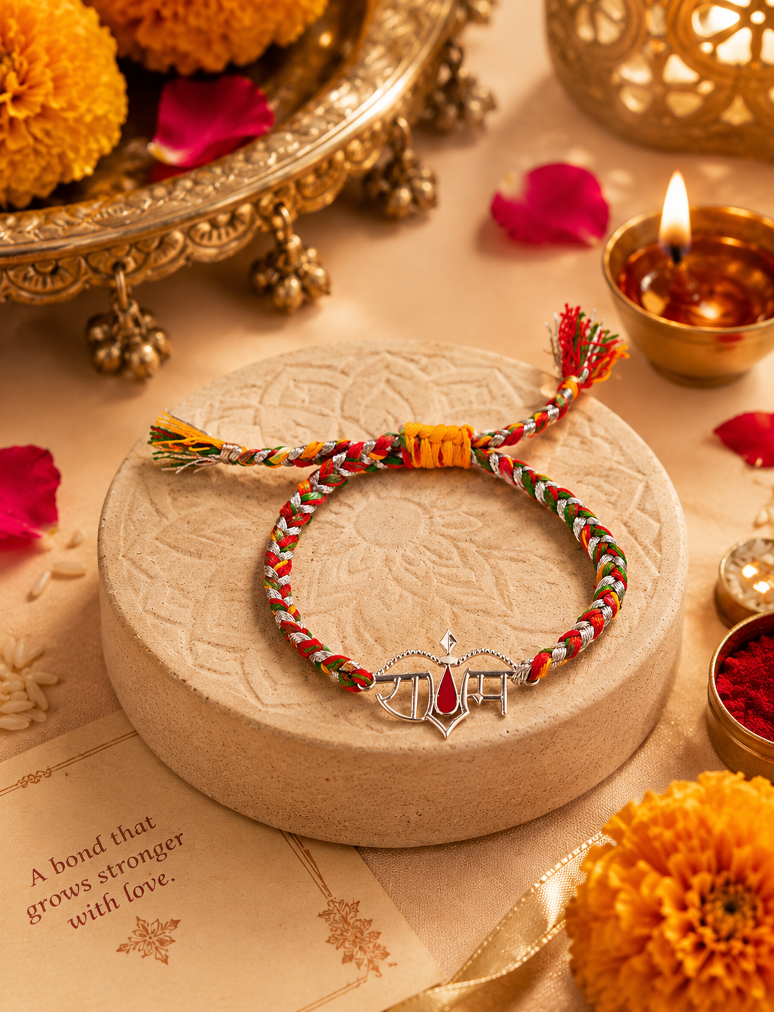 Silver Ram Tilak Rakhi