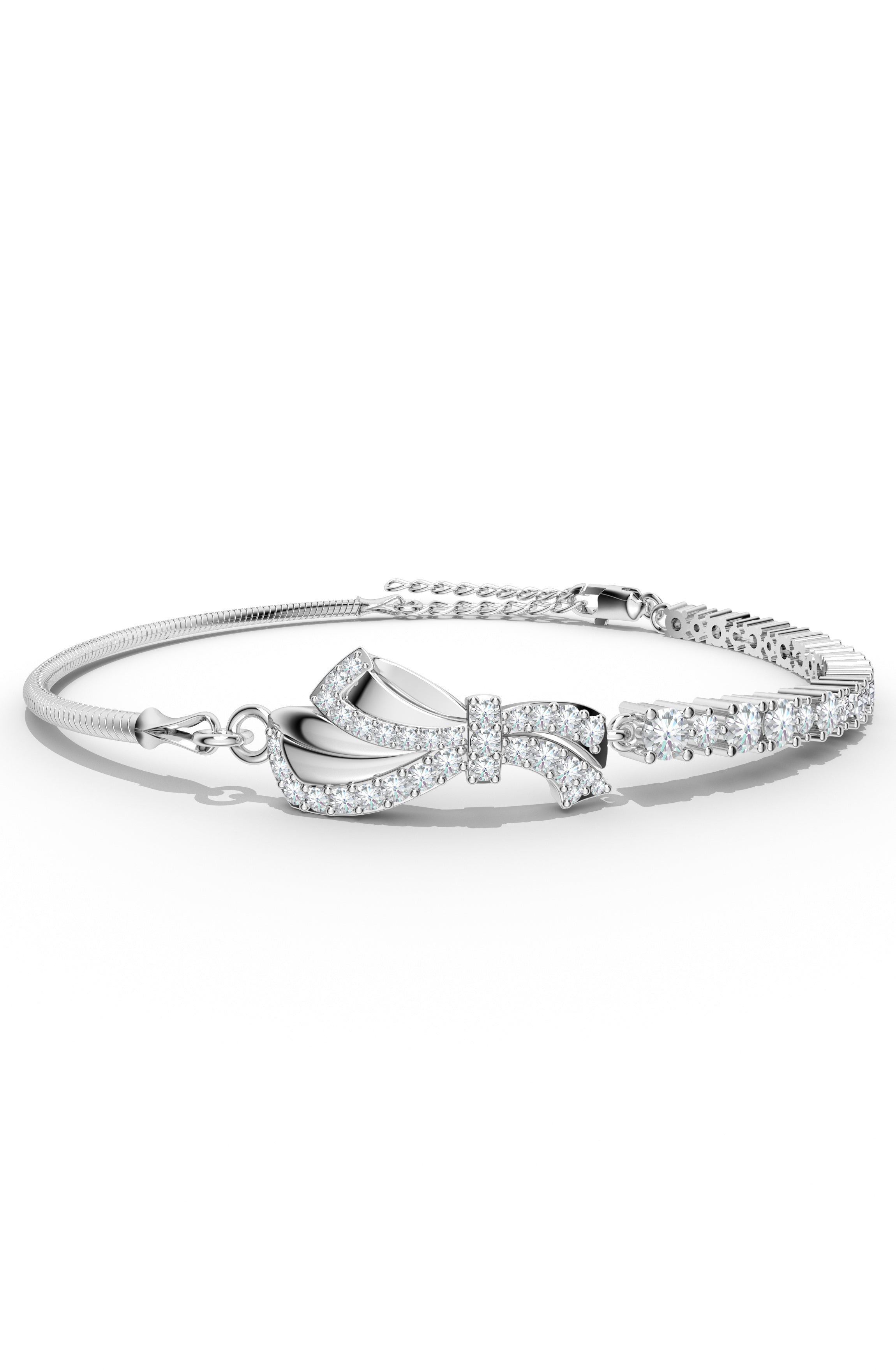 Moissanite Ribbons of Light Tennis 925 Sterling Silver Bracelet For Women