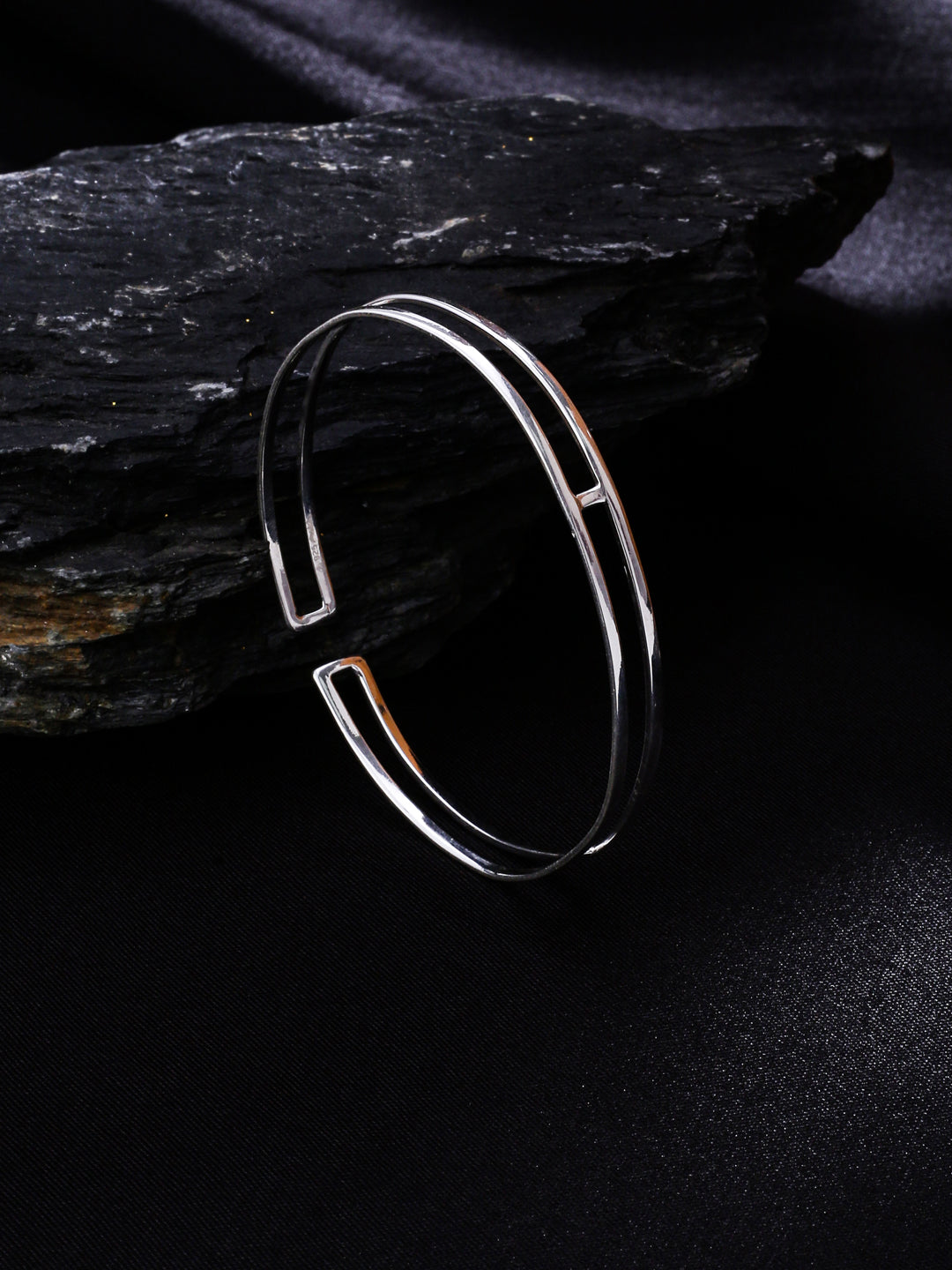 Minimalistic Freesize Silver Cuff Bracelet. Handcrafter in 92.5 Sterling Silver.