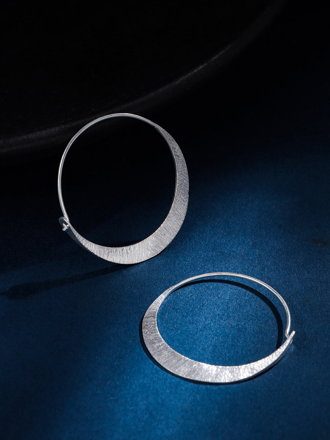 Silver Geometric Round Hoop Earrings