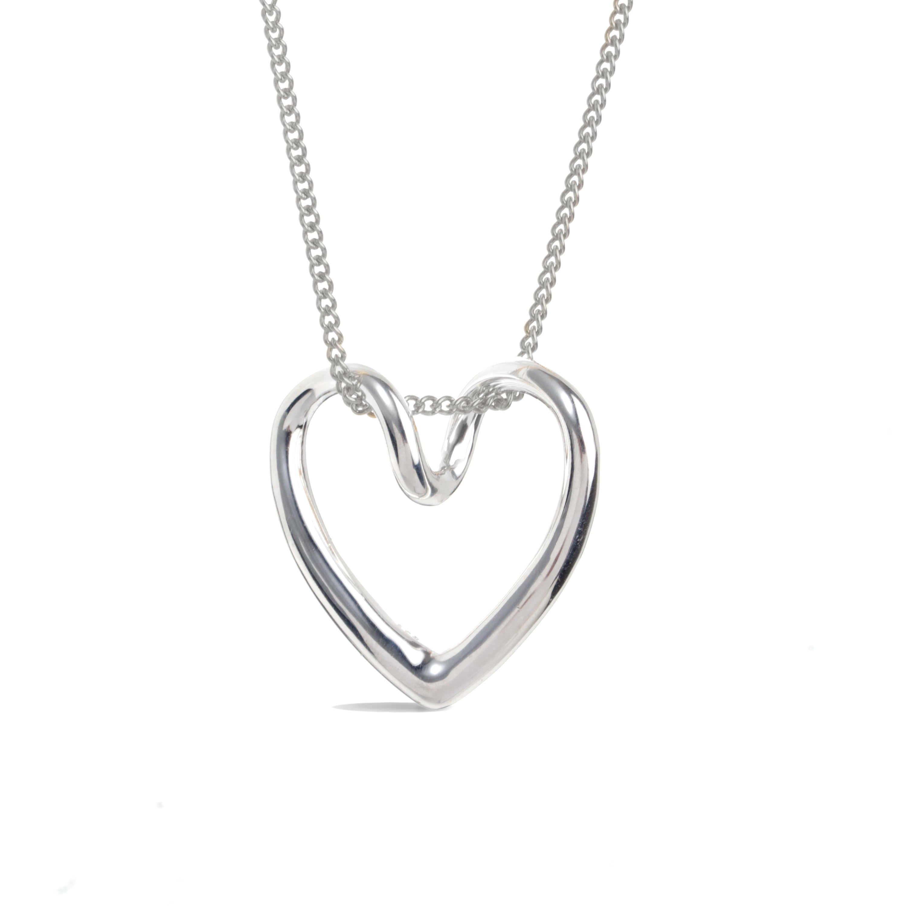 Real Rhodium Plating Heart Elysian 925 Sterling Silver Pendant For Women