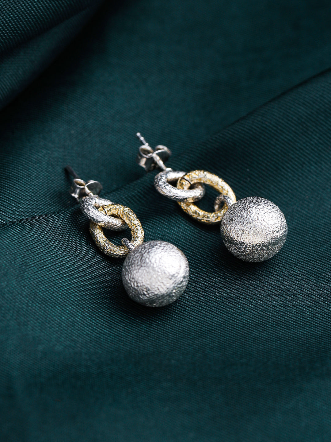 Hanging silver Ball Earring