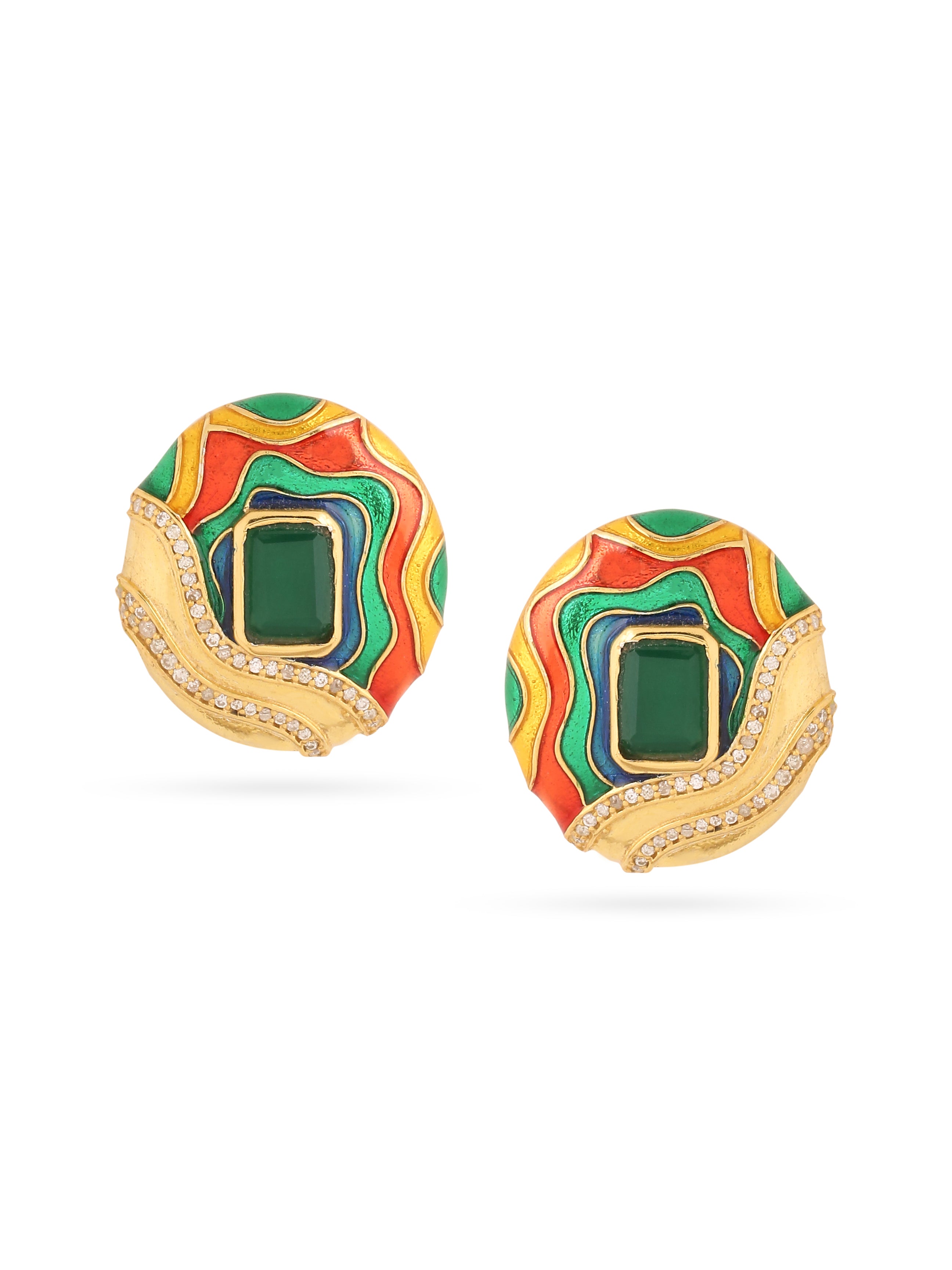 Wavy Contrast Earrings