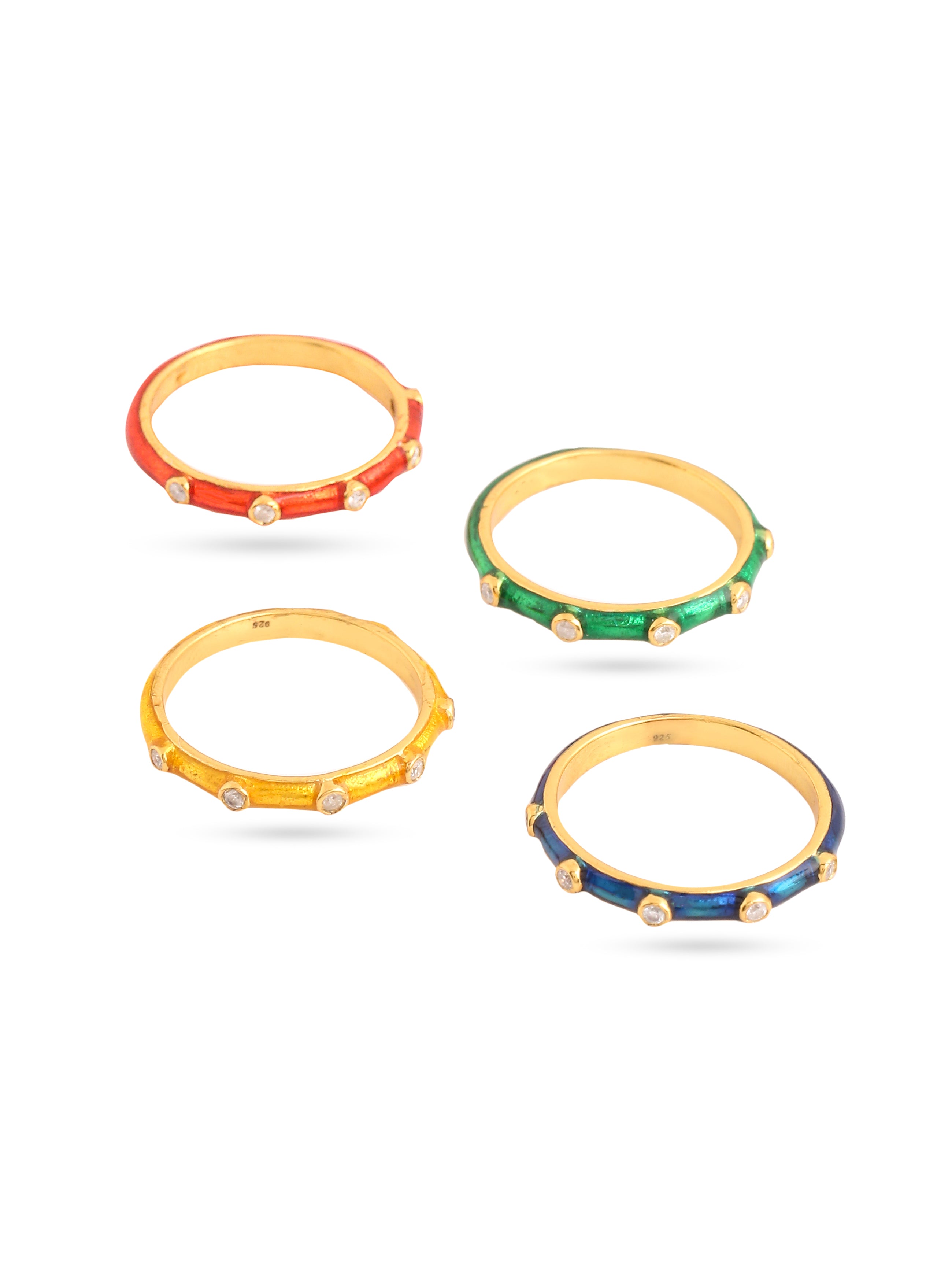 Colourful Moissanite Stackable Rings