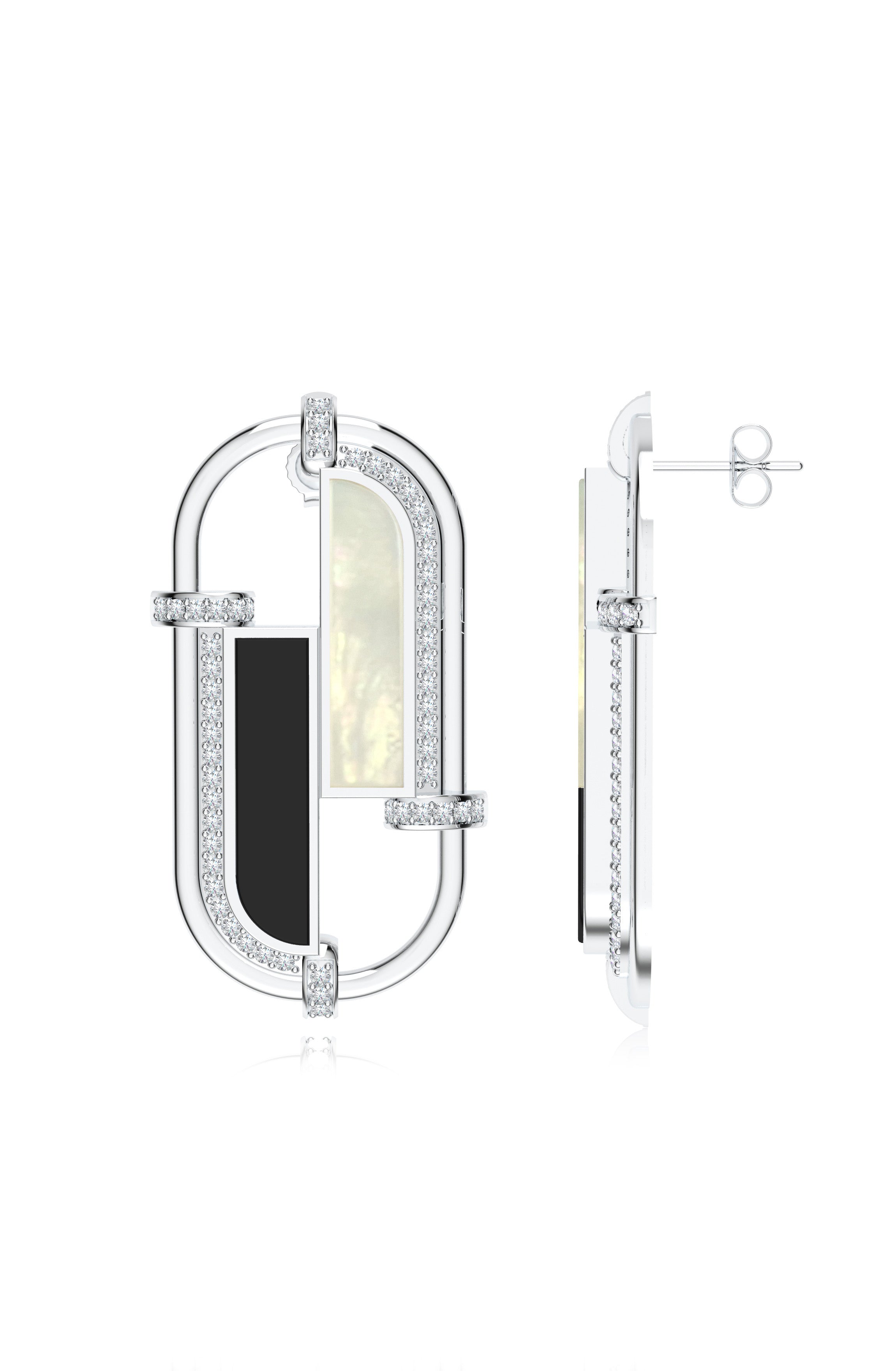 Art Deco Fusion Geometric Earrings in 925 Sterling Silver