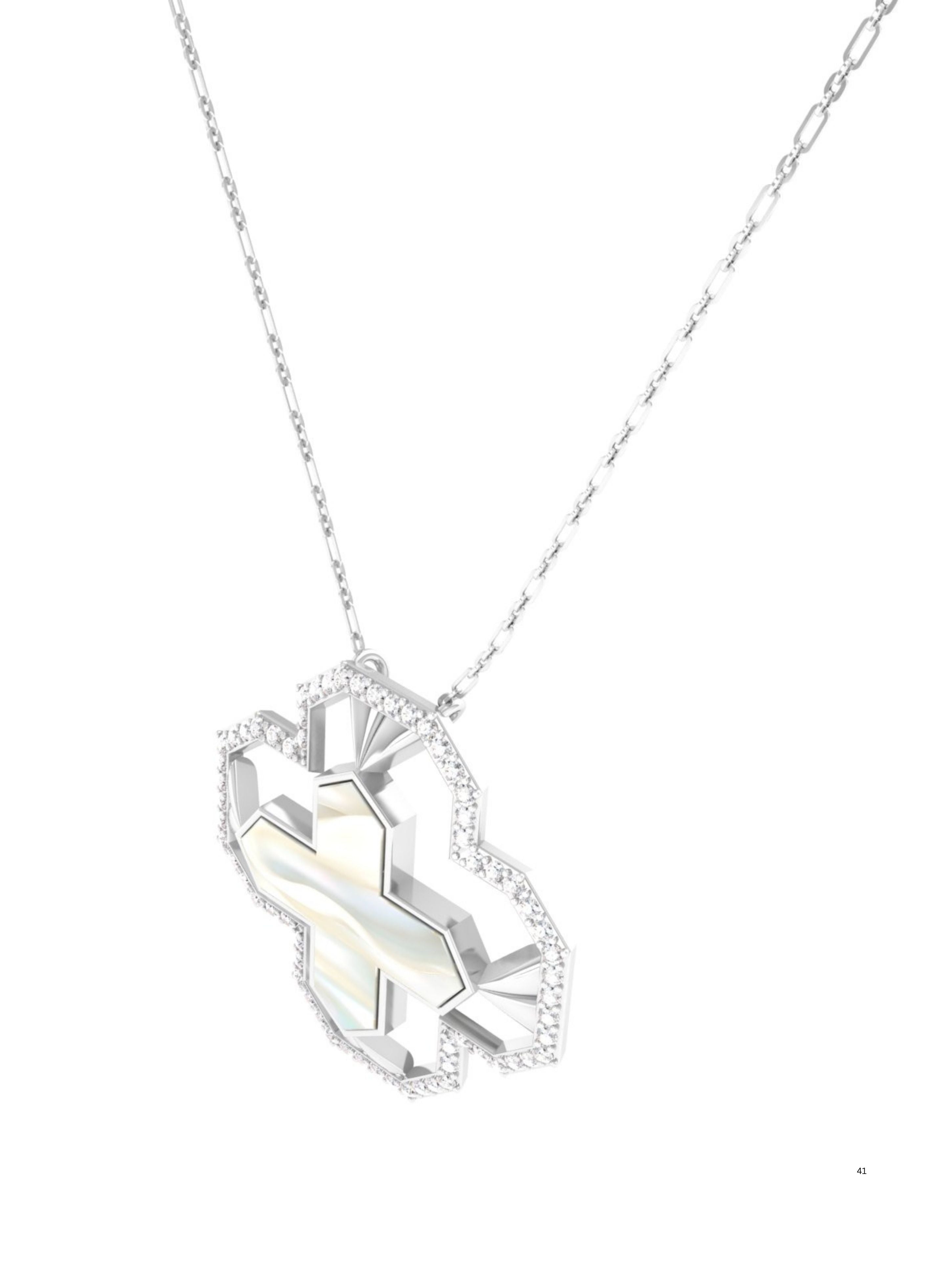 Cross Pendant in 925 Sterling Silver- Art Deco