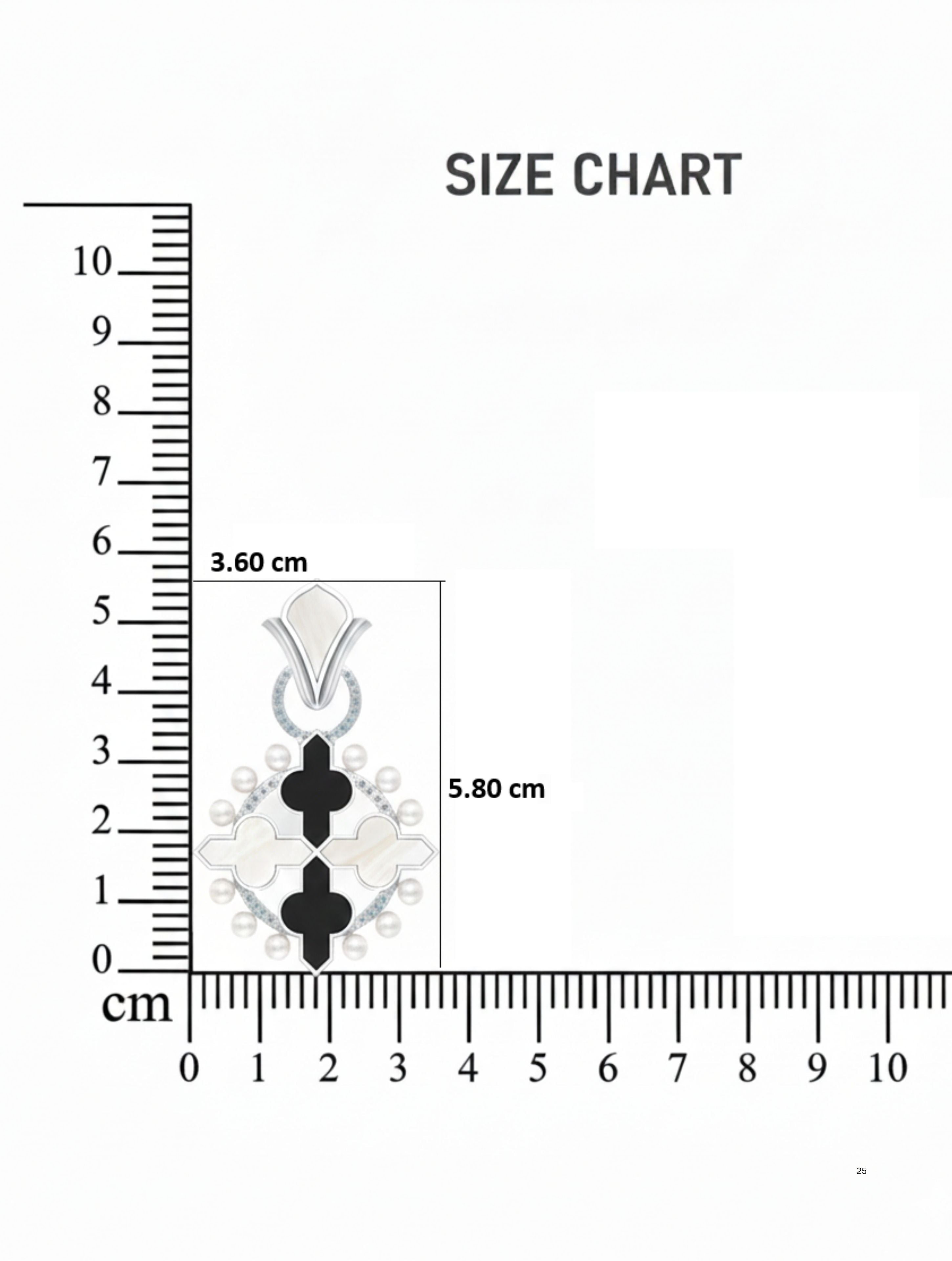 Empress Cross Pendant in 925 Sterling Silver with MOP, Onyx, and Pearls