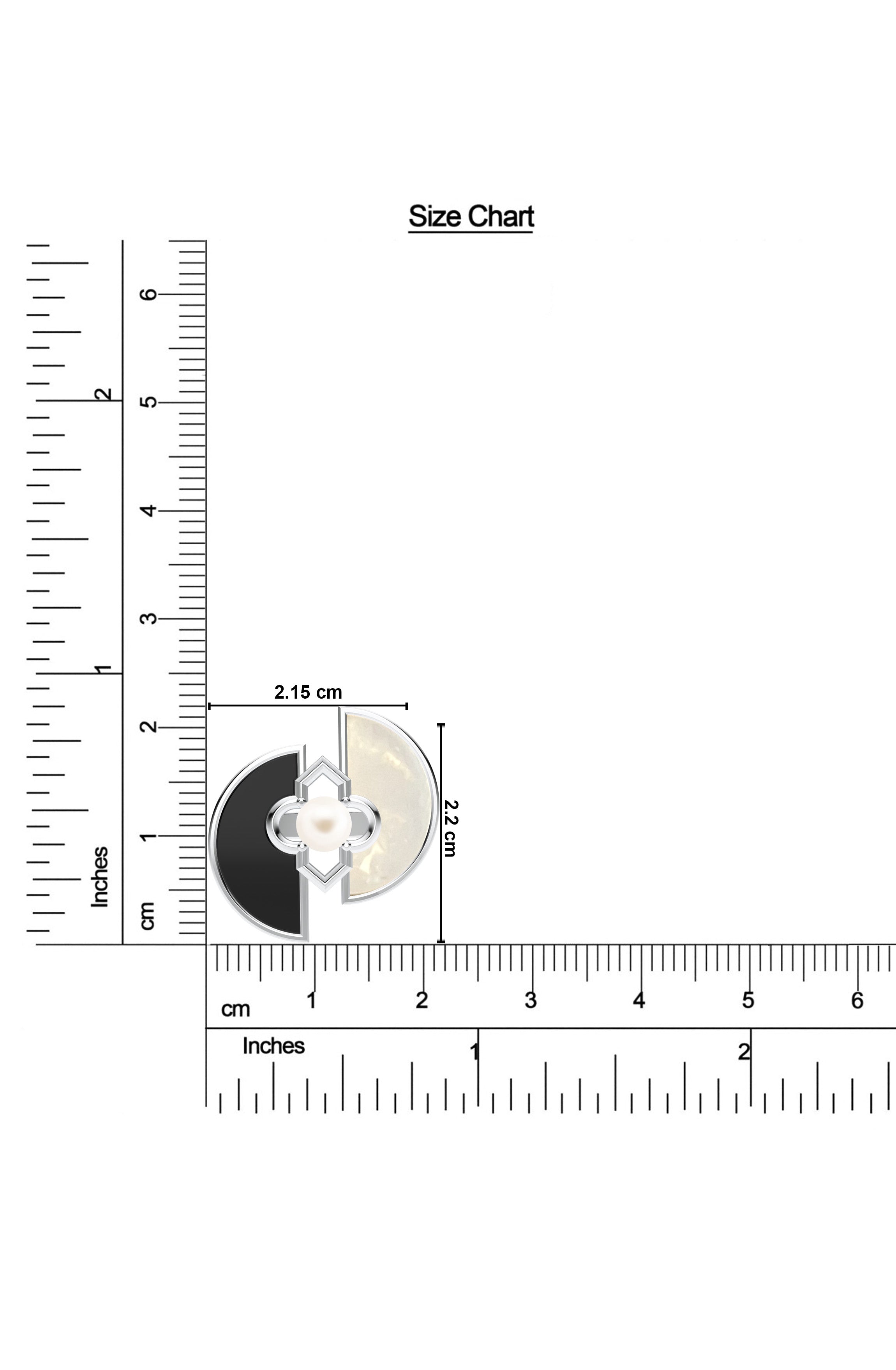 925 Sterling Silver Adjustable Ring with Mother of Pearl & Black Onyx