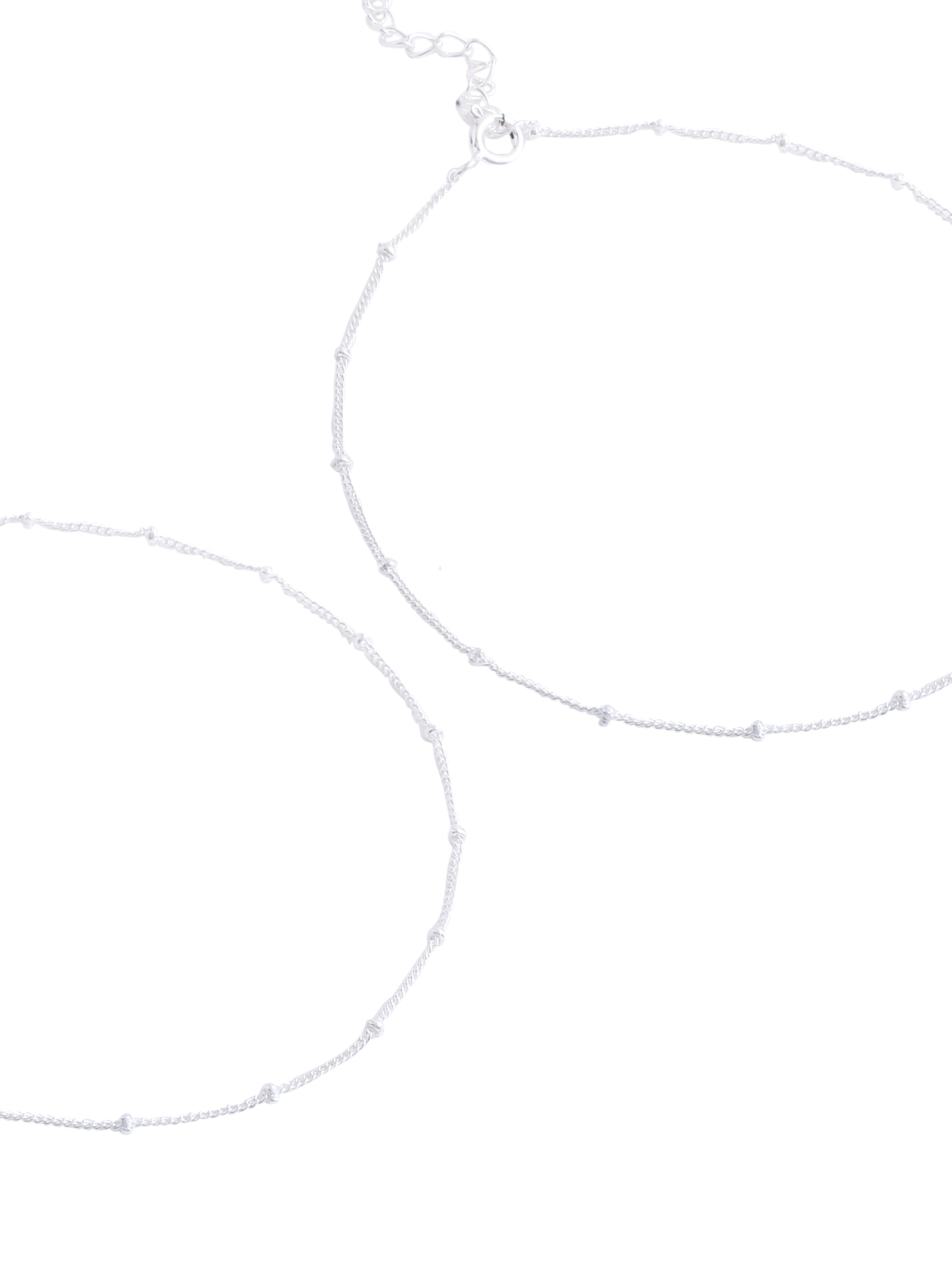 Sterling Silver Metal Bead Anklet - Kicky & Perky