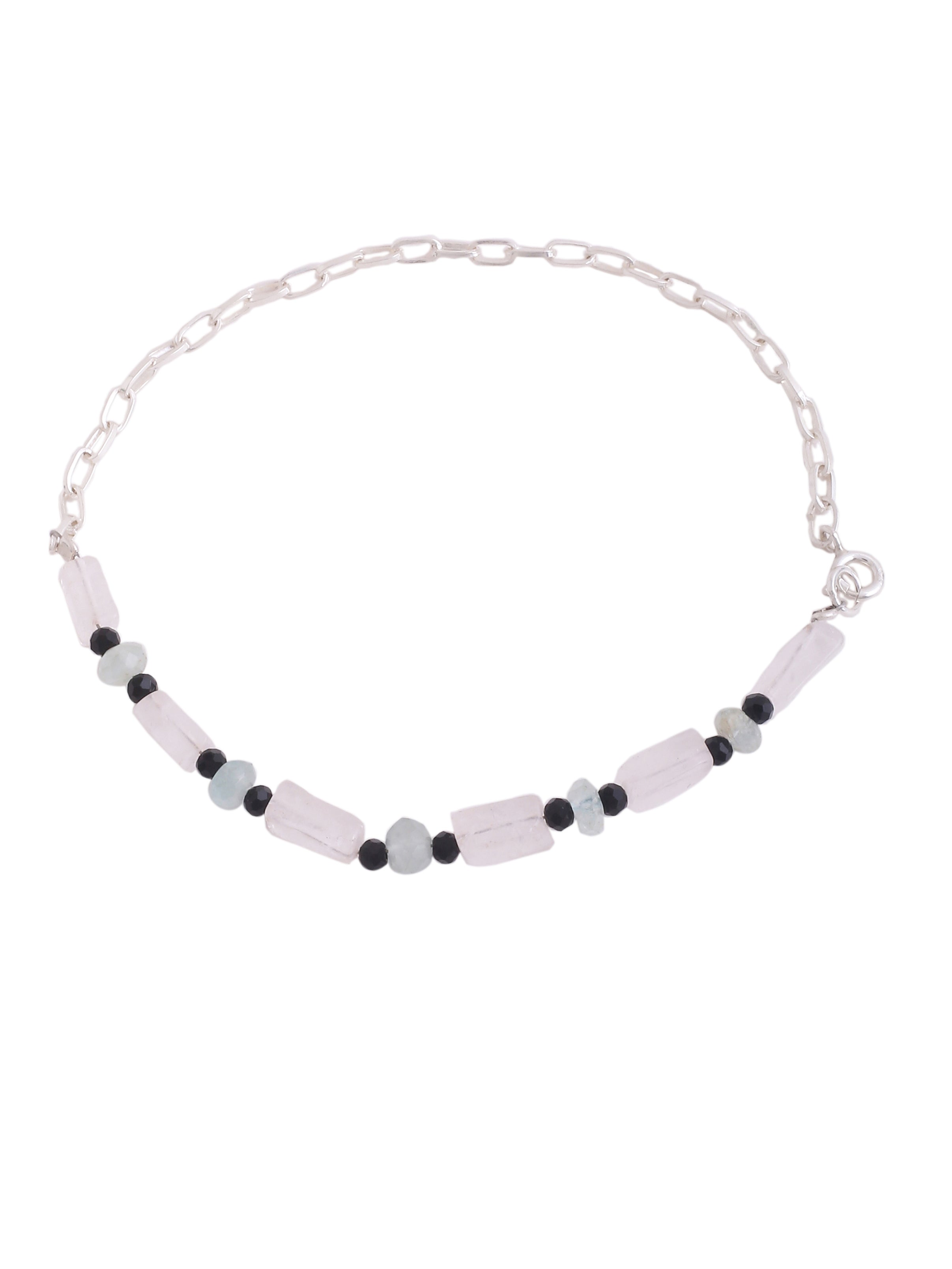 Initial Adorned Anklet in Sterling Silver - Kicky & Perky