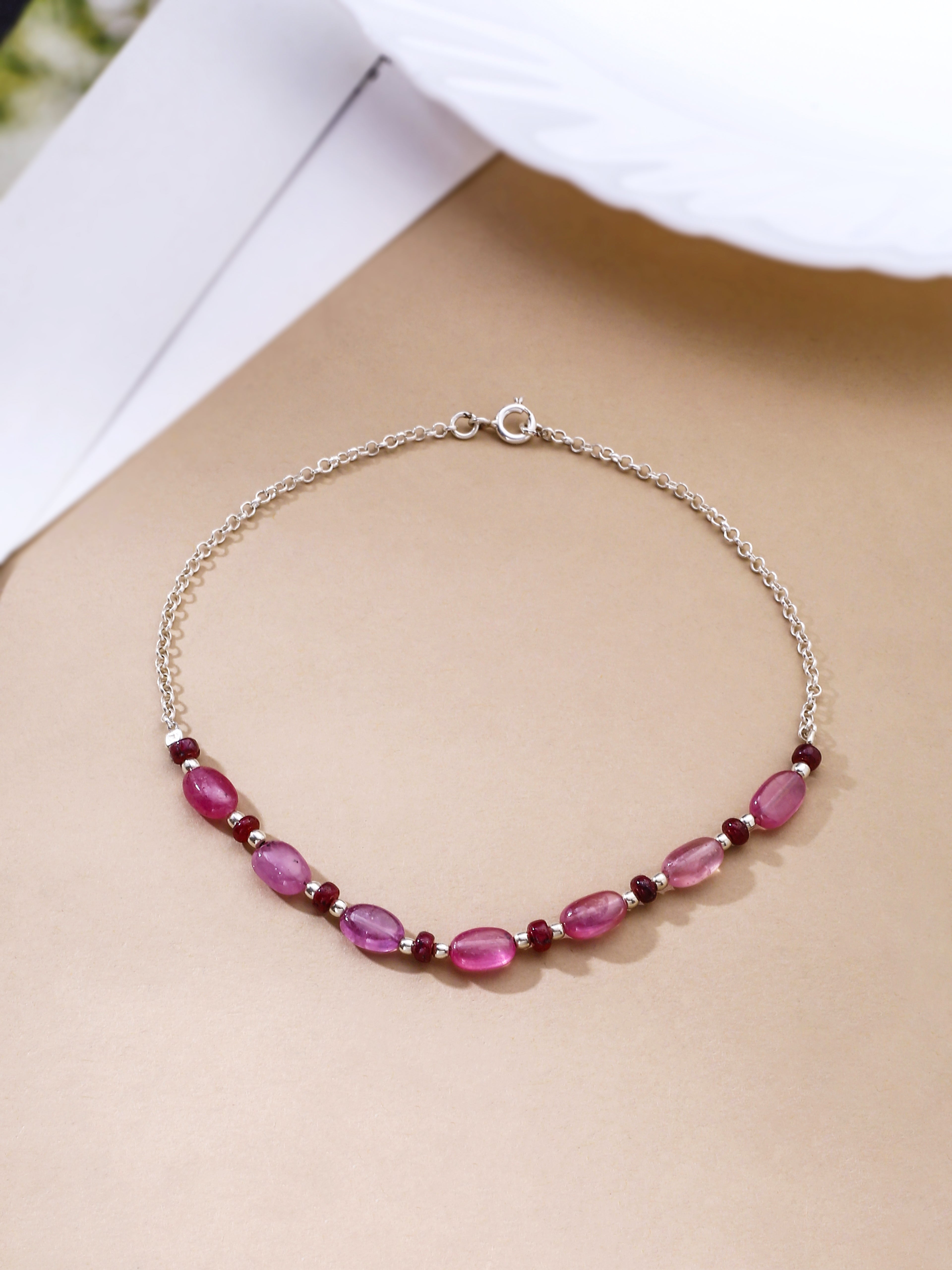 Serenity Stone Sterling Silver Anklet - Kicky & Perky