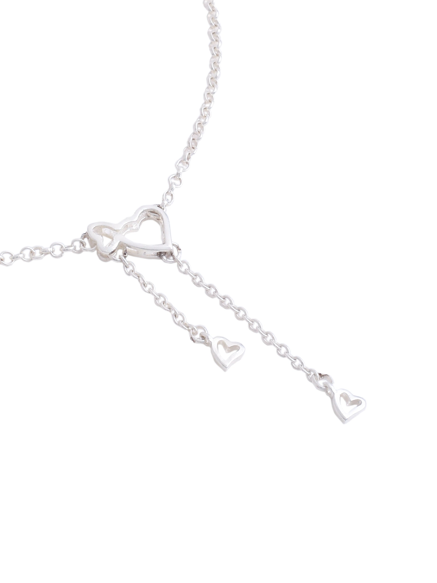 Heart Charm Chain Anklet in Sterling Silver - Kicky & Perky