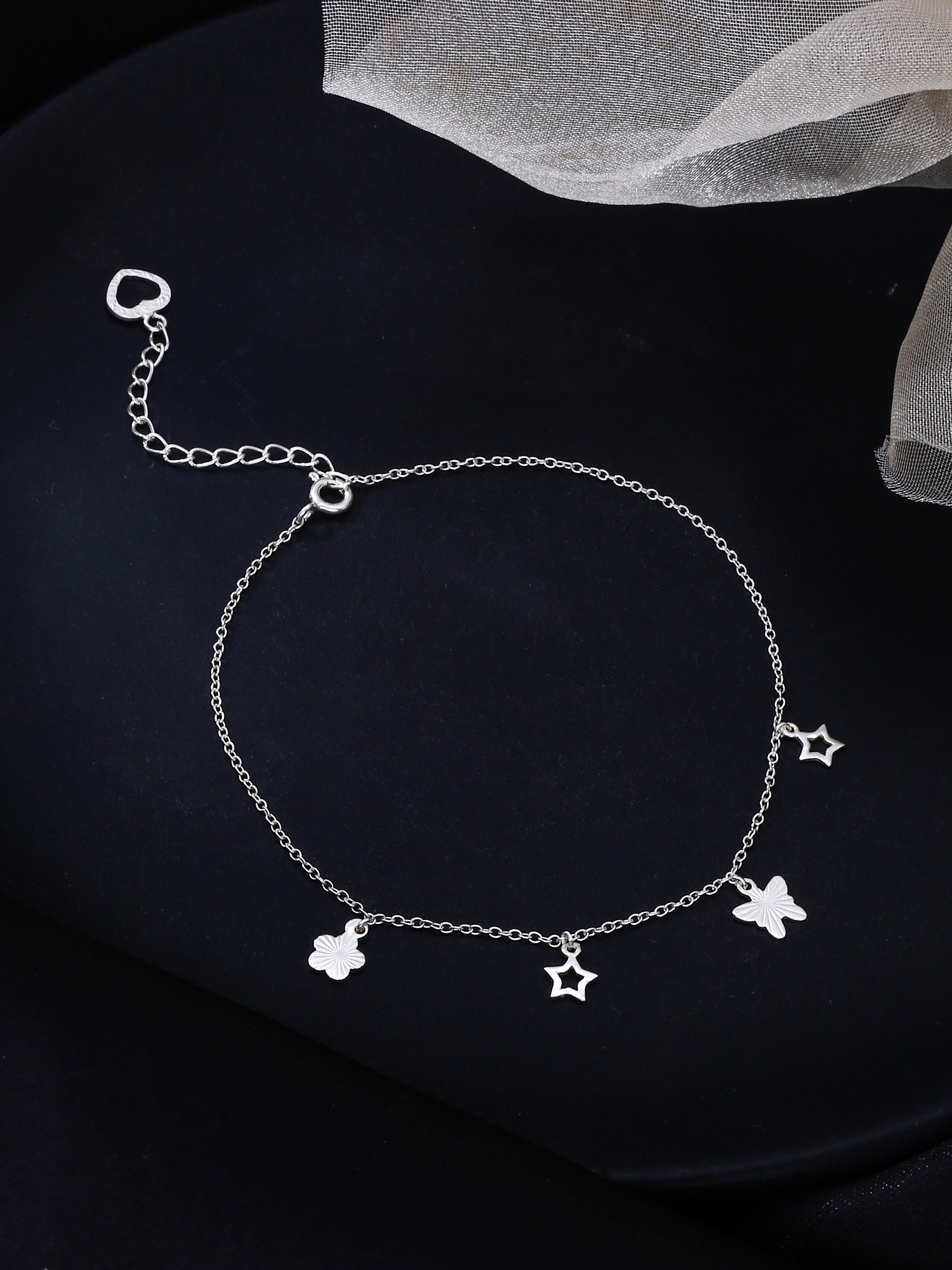 Celestial Charm Anklet in Sterling Silver - Kicky & Perky