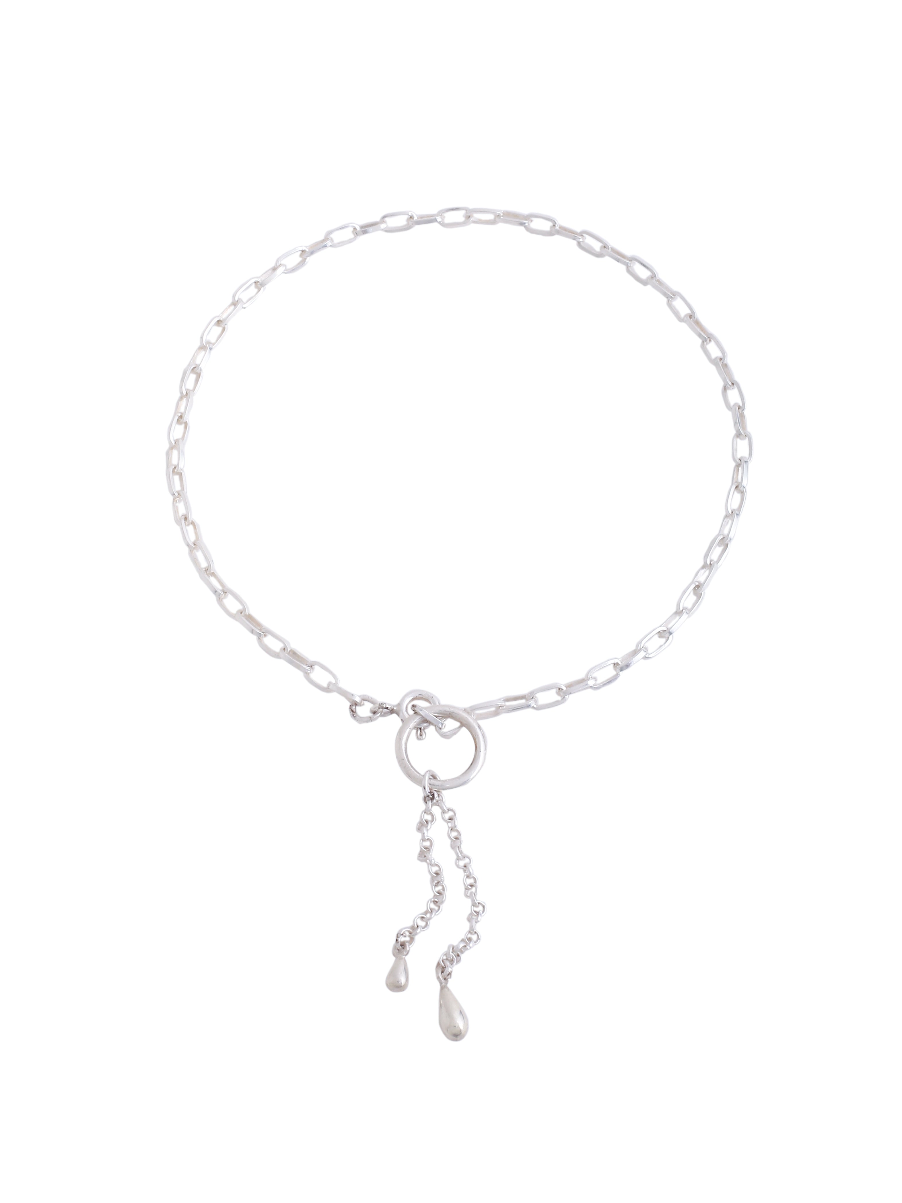 Cascade of Silver: The Metal Drop Anklet - Kicky & Perky