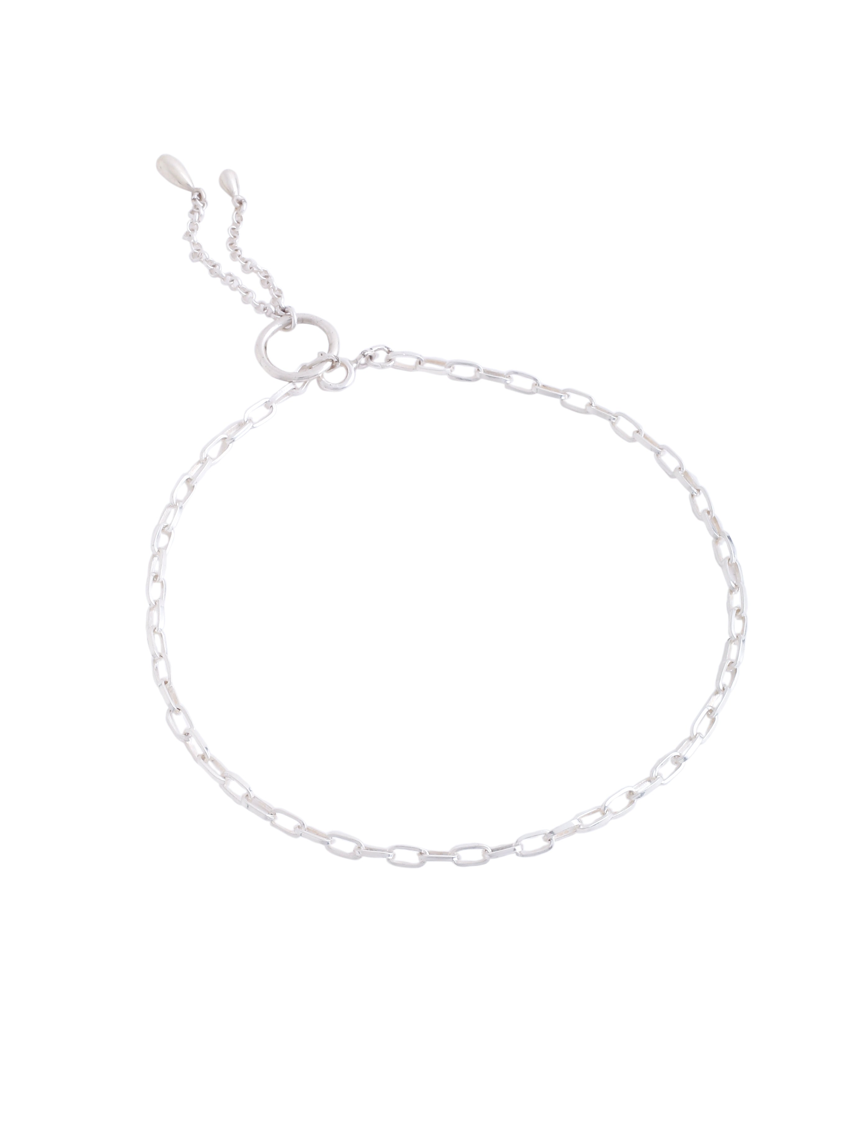Cascade of Silver: The Metal Drop Anklet - Kicky & Perky