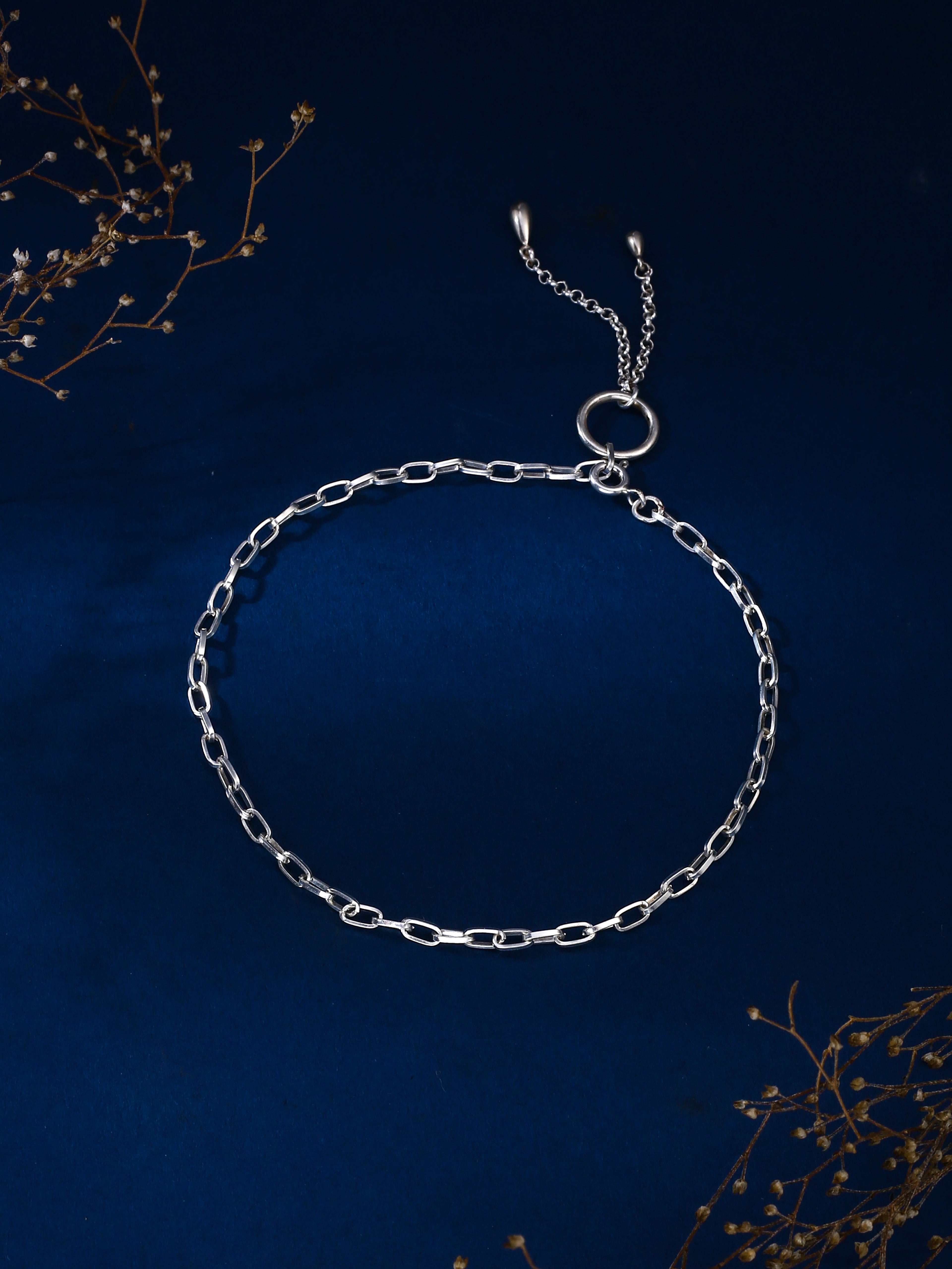 Cascade of Silver: The Metal Drop Anklet - Kicky & Perky