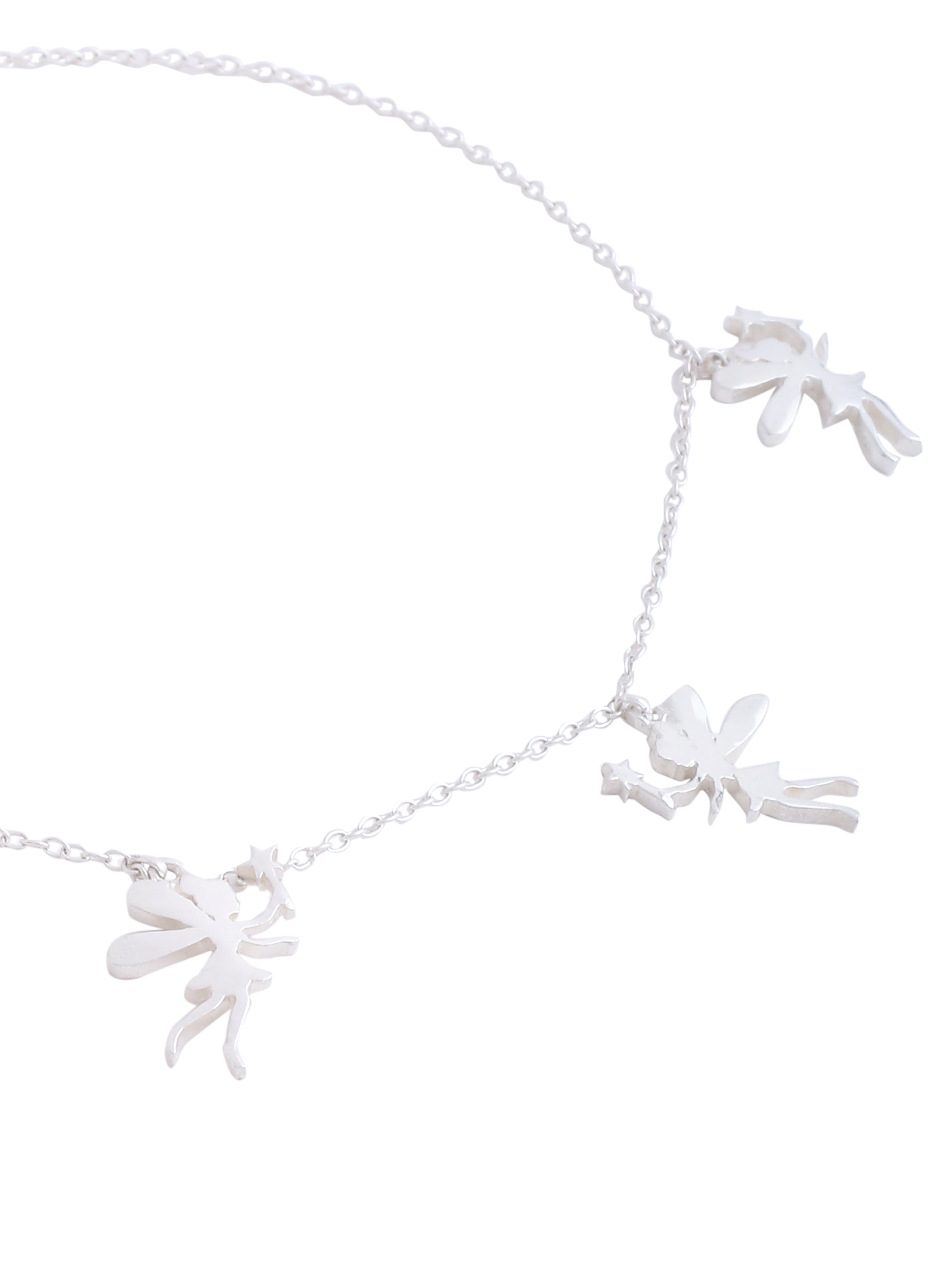 Guardian of Grace: Sterling Silver Angel Charm Anklet - Kicky & Perky