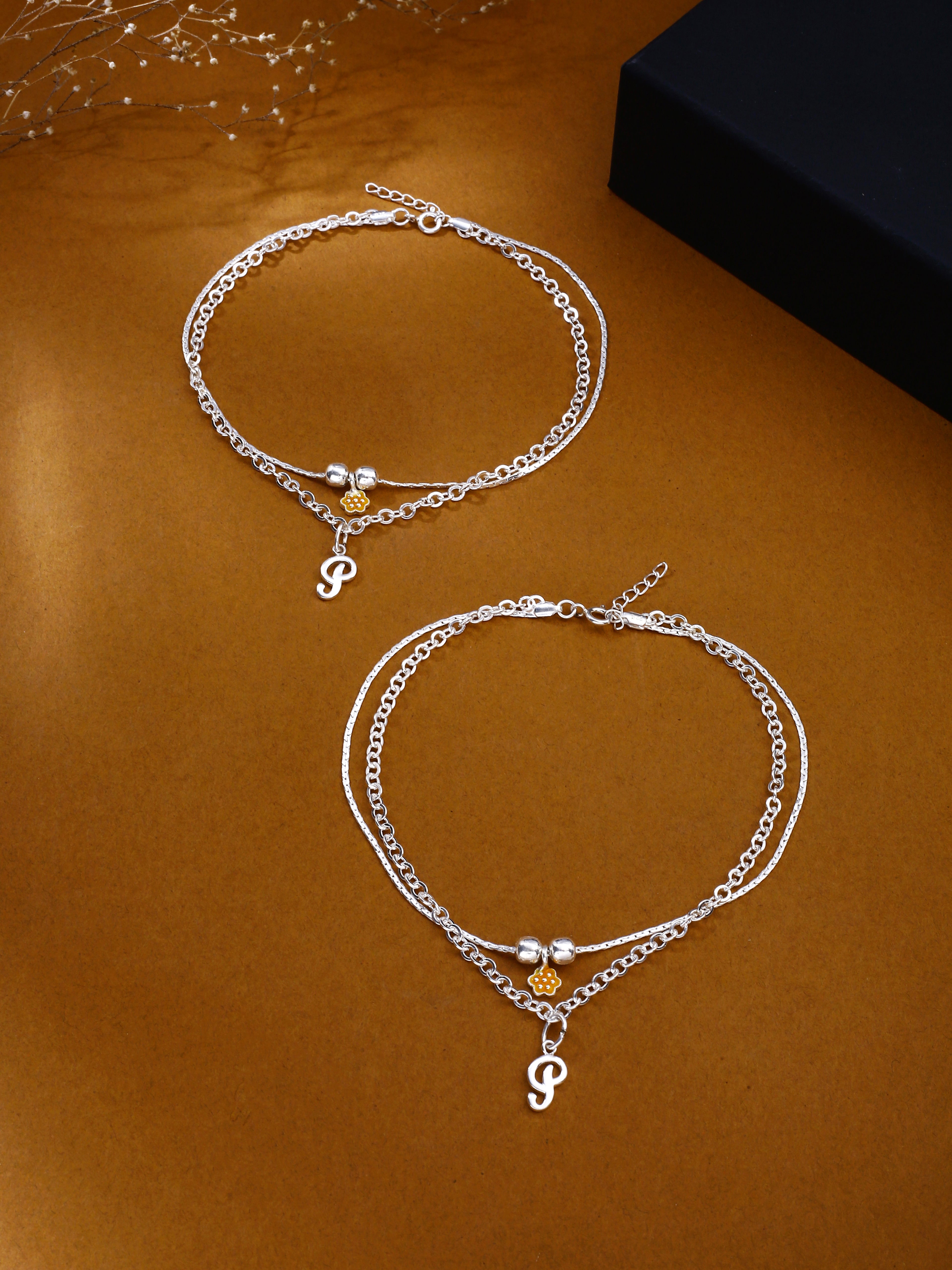 Personalized Garden of Love Anklet in Sterling Silver - Kicky & Perky