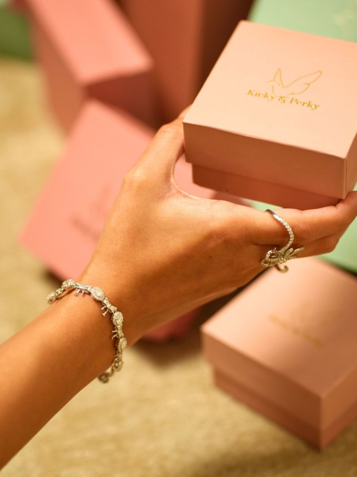Moissanite Ribboned Grace Tennis 925 Sterling Silver Bracelet For Women