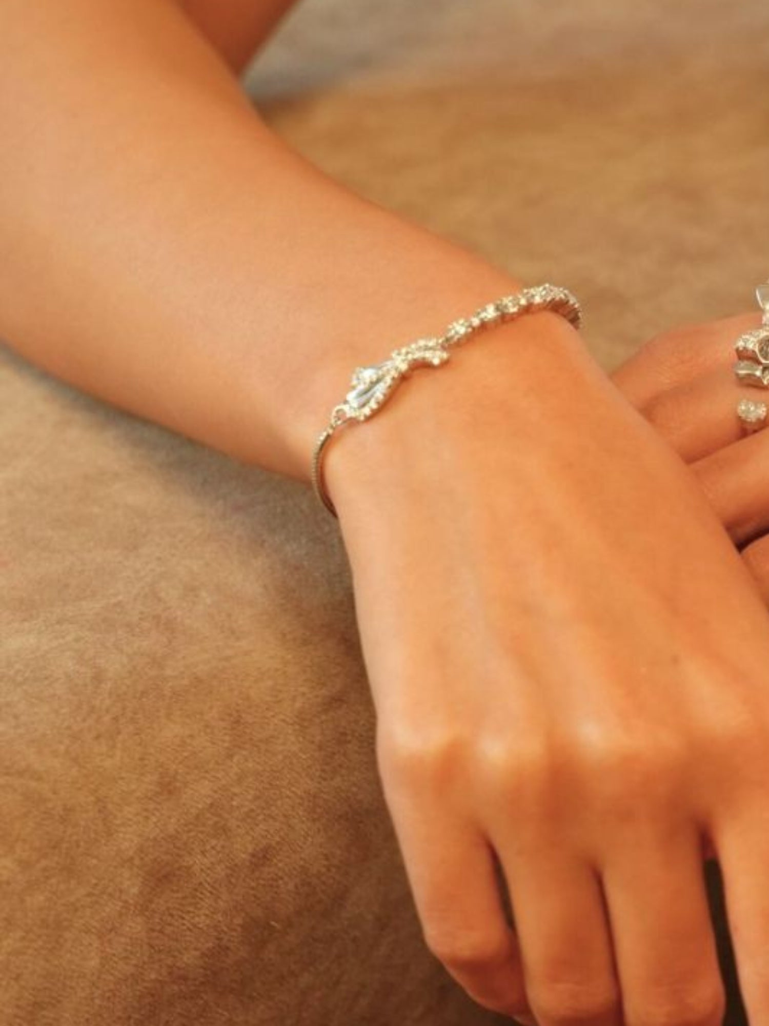 Moissanite Ribbons of Light Tennis 925 Sterling Silver Bracelet For Women