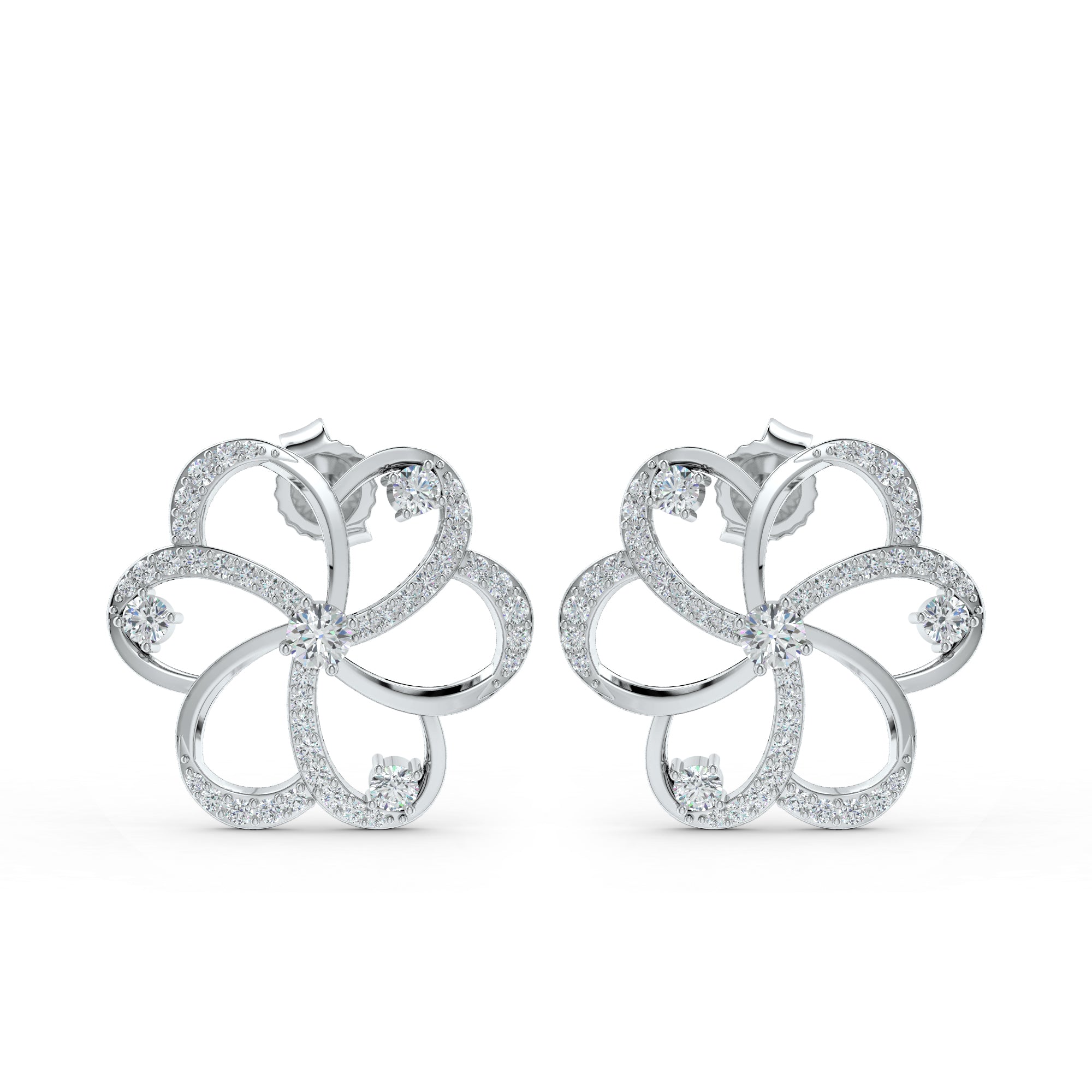 Moissanite Ribboned Radiance Pearl 925 Sterling Silver Earrings For Women