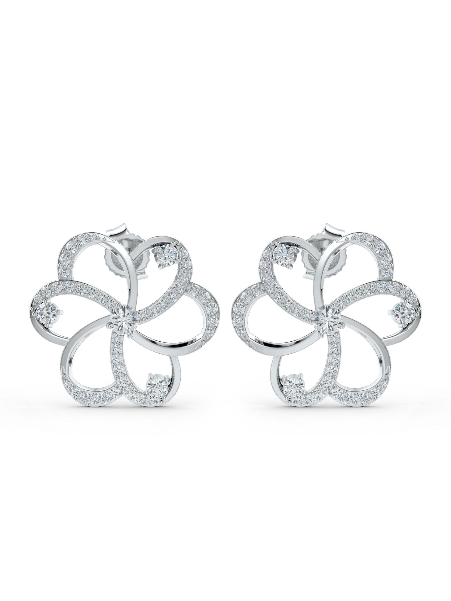 Moissanite Ribboned Radiance Pearl 925 Sterling Silver Earrings For Women